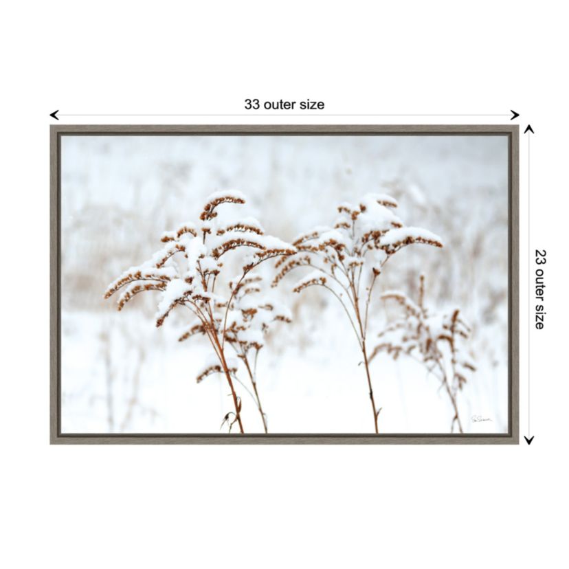 Snowy Gardens Framed Canvas Wall Art Print