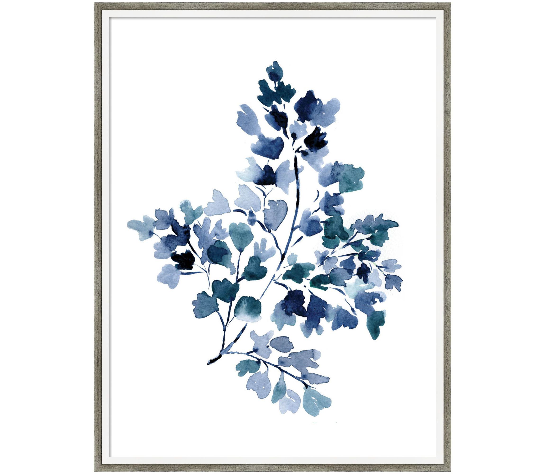 Botanical Maiden Indigo by Sara Berrenson Wood Framed Wall Art Print