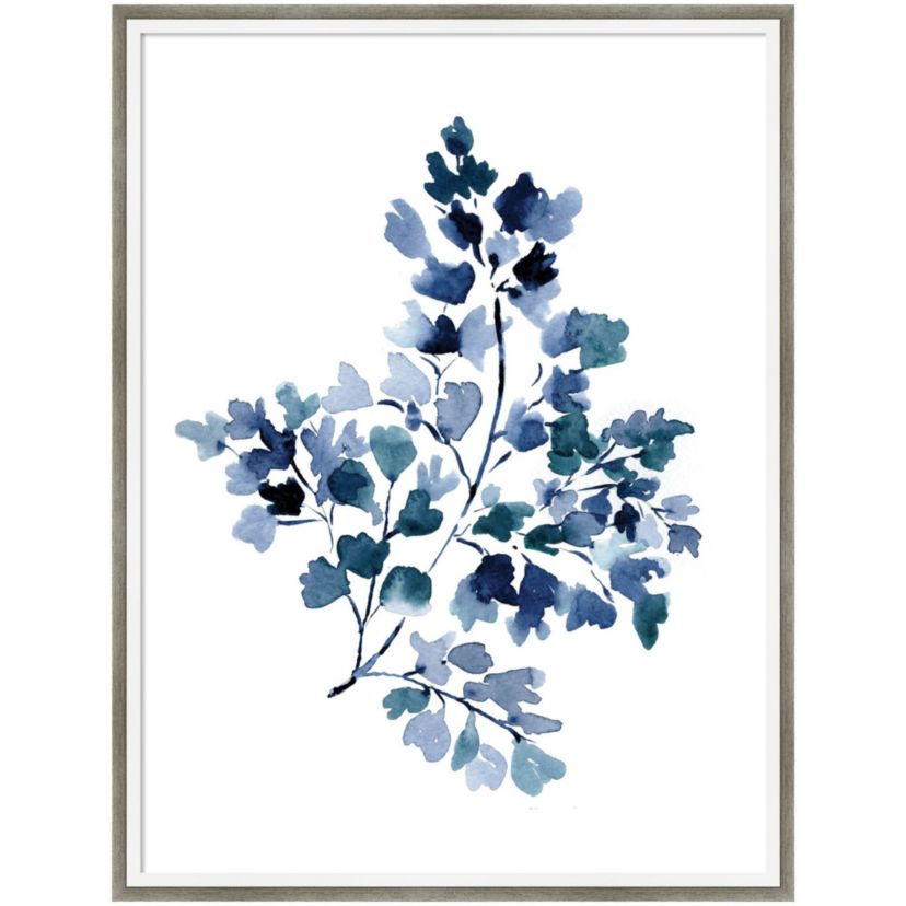Botanical Maiden Indigo by Sara Berrenson Wood Framed Wall Art Print
