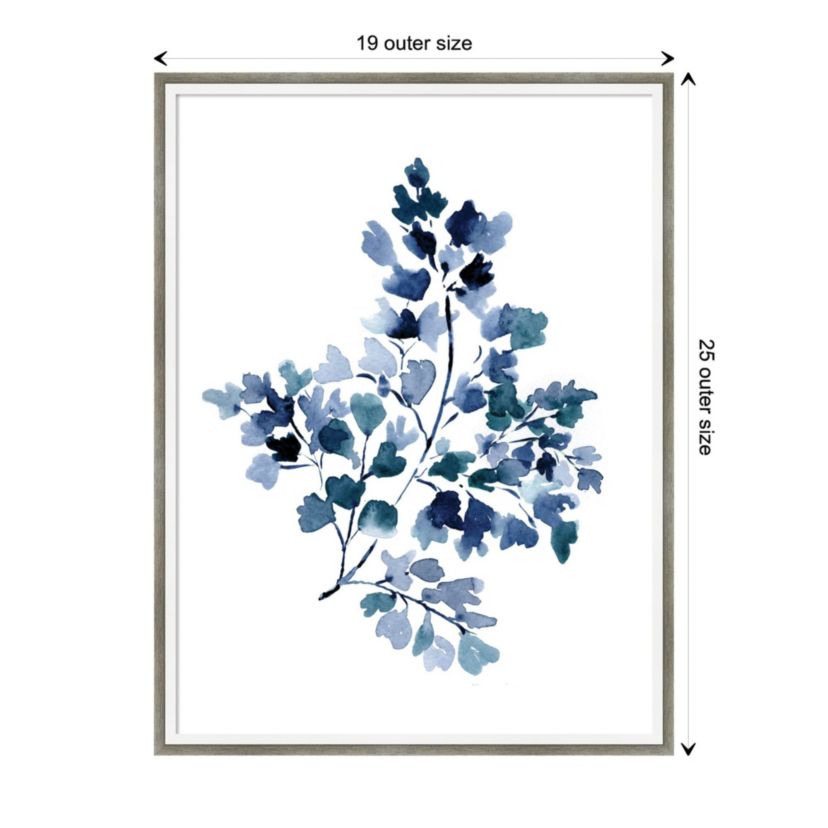 Botanical Maiden Indigo by Sara Berrenson Wood Framed Wall Art Print