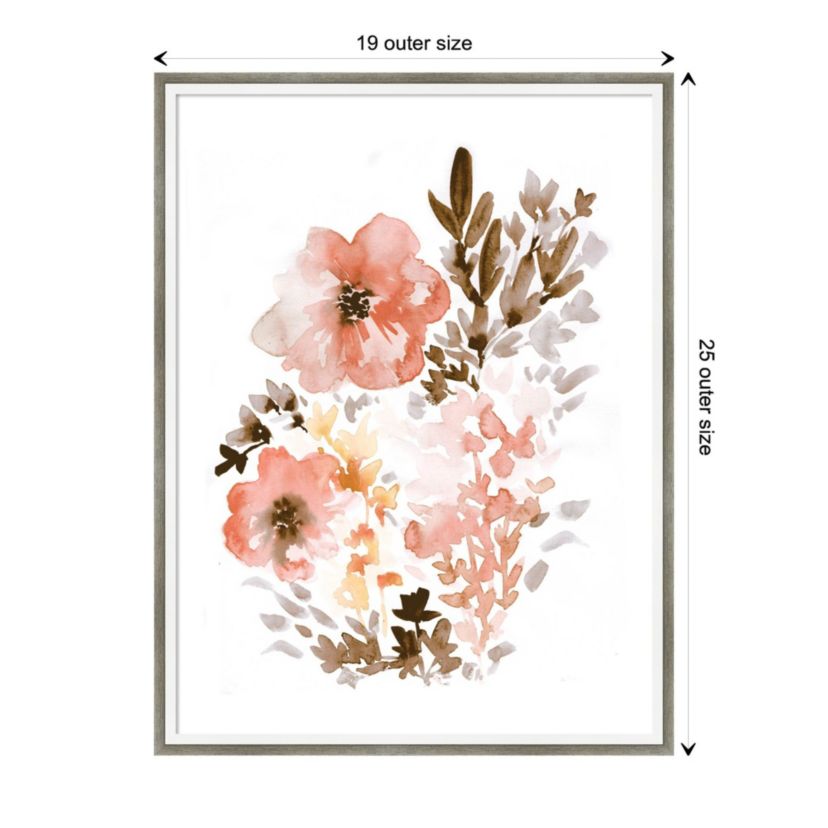 Muted Poppies by Sara Berrenson Wood Framed Wall Art Print