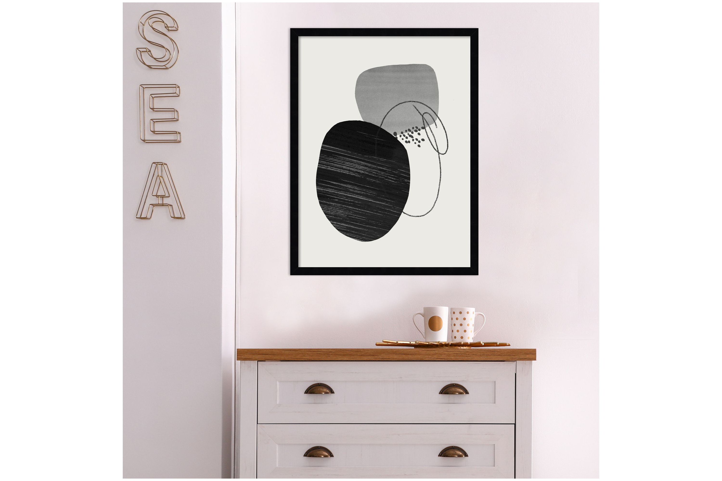 On The R ock The Rocks by Teju Reval Wood Framed Wall Art Print