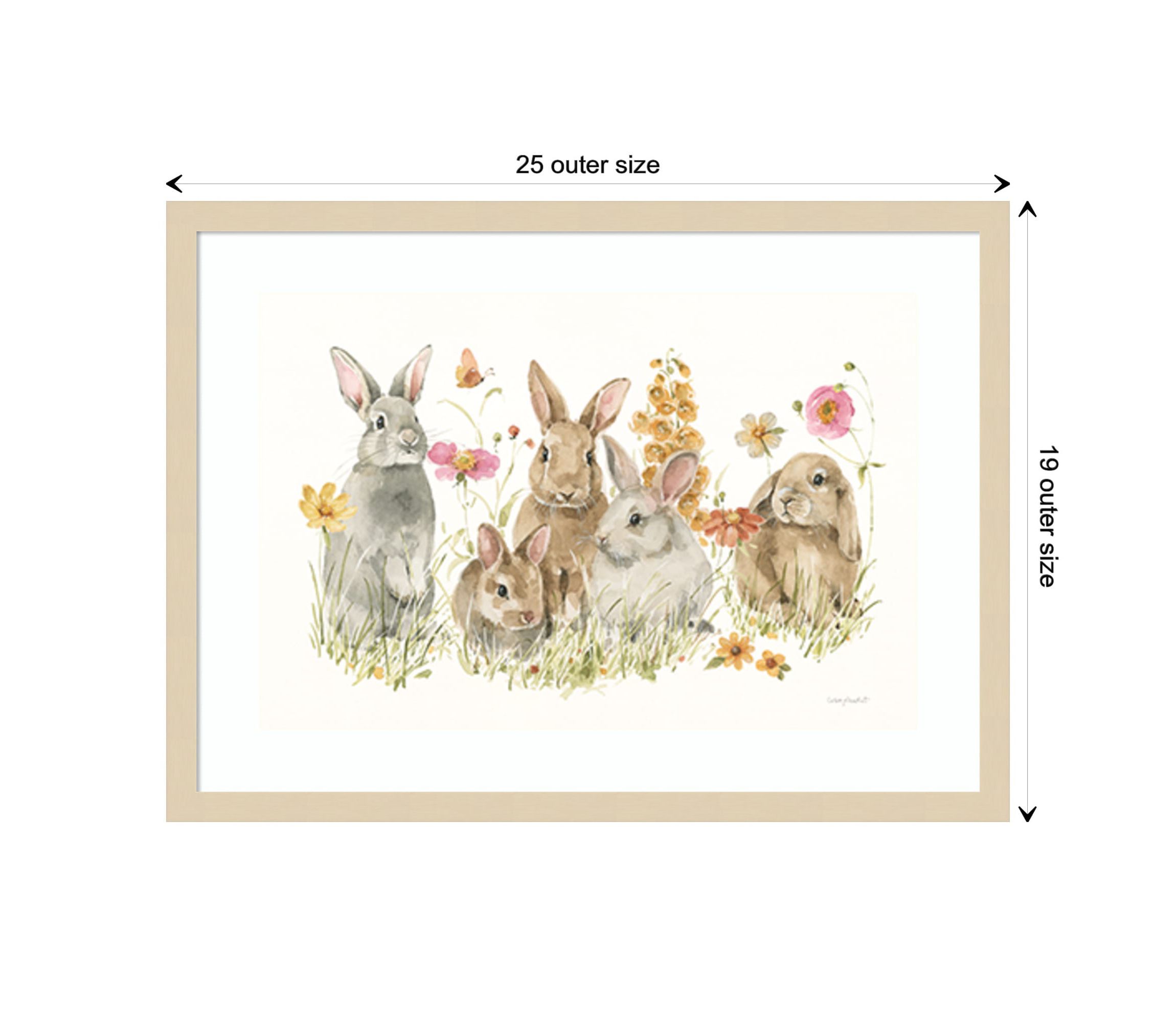 Bunny Hop on Spring I by Lisa Audit Wood Framed Wall Art Print
