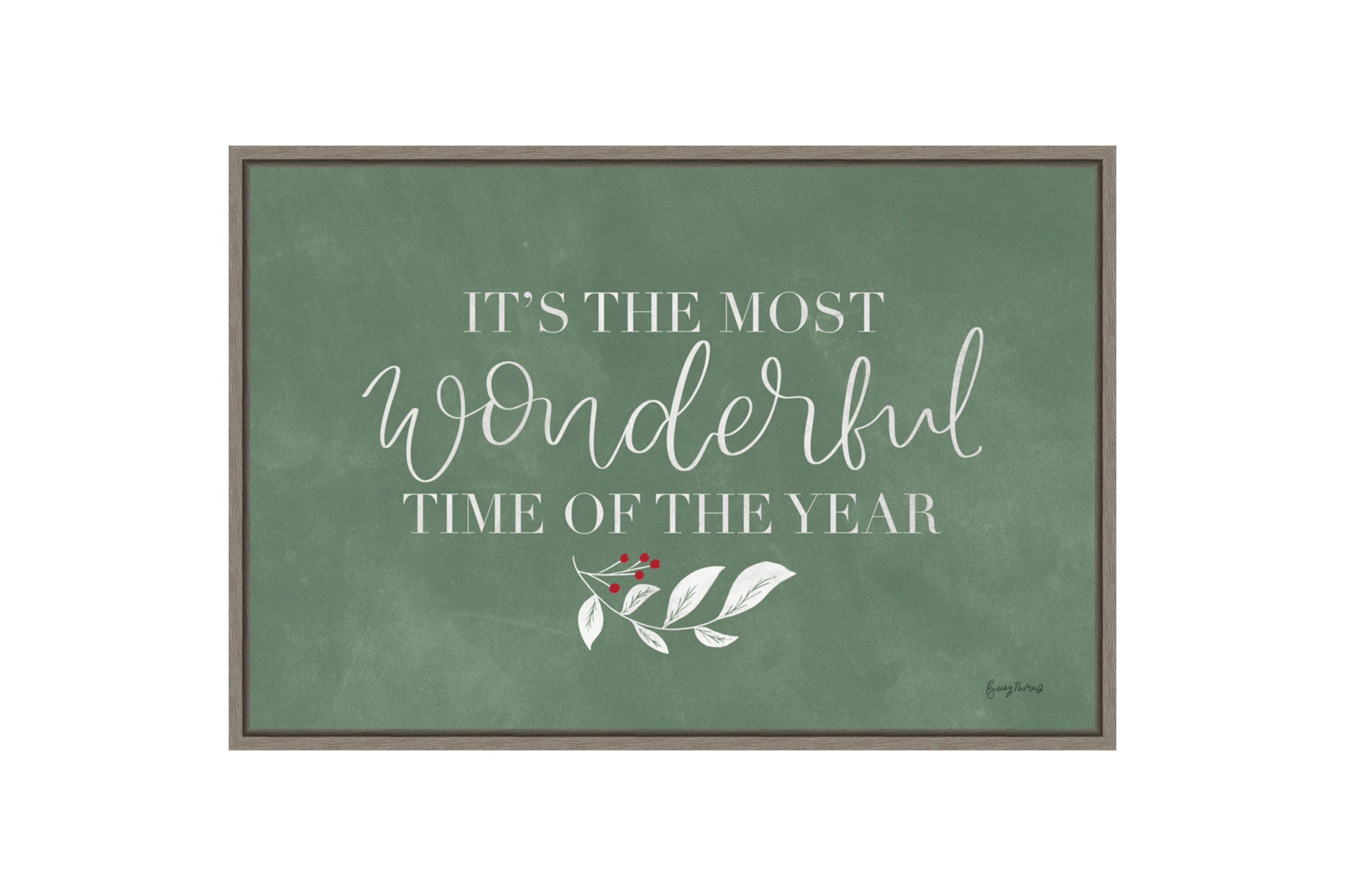 Green Christmas IV Framed Canvas Wall Art Print