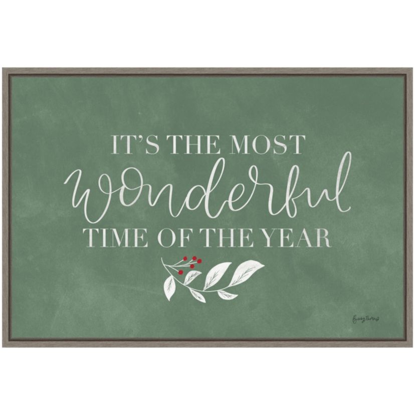 Green Christmas IV Framed Canvas Wall Art Print