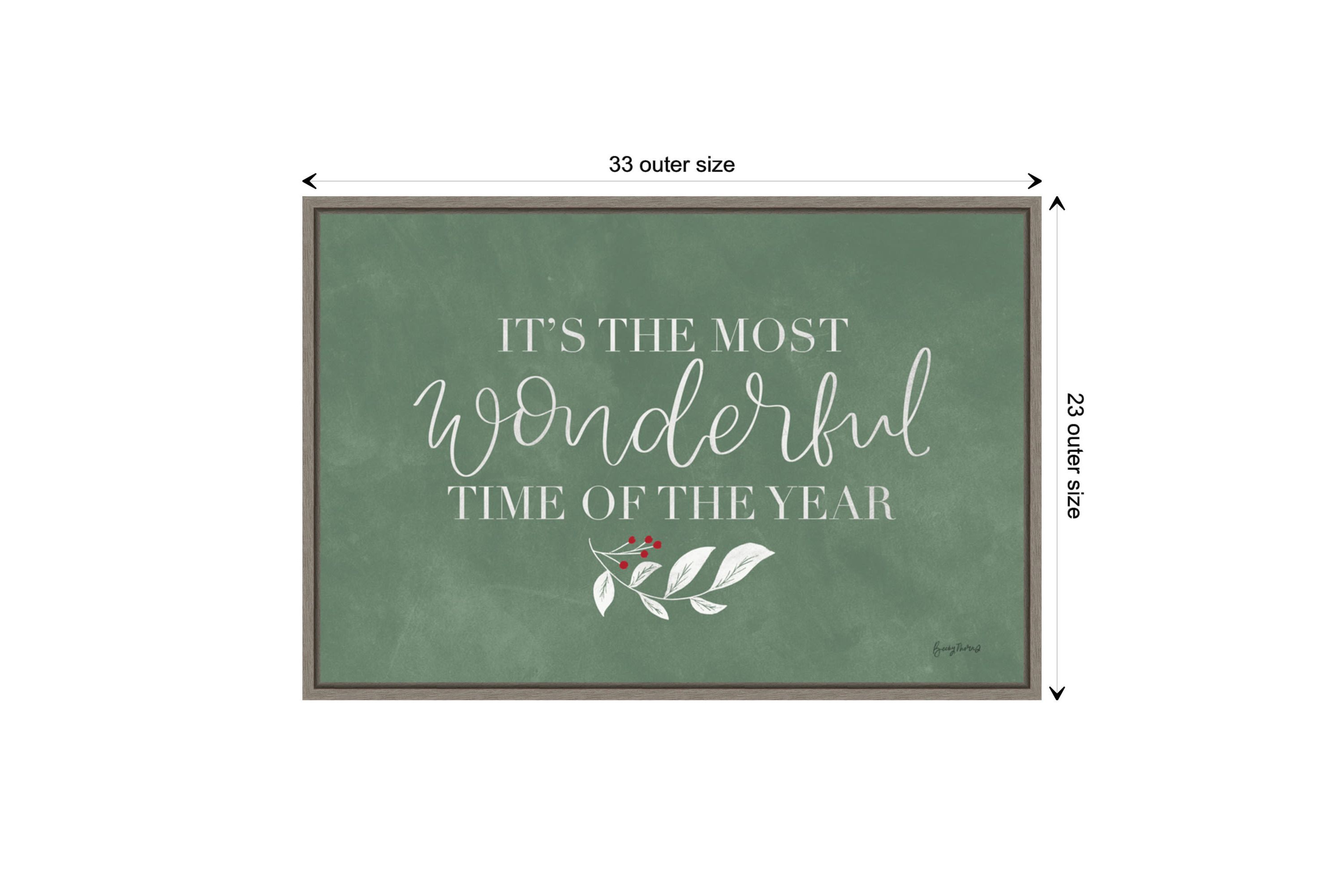 Green Christmas IV Framed Canvas Wall Art Print