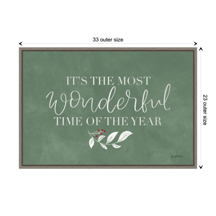 Green Christmas IV Framed Canvas Wall Art Print