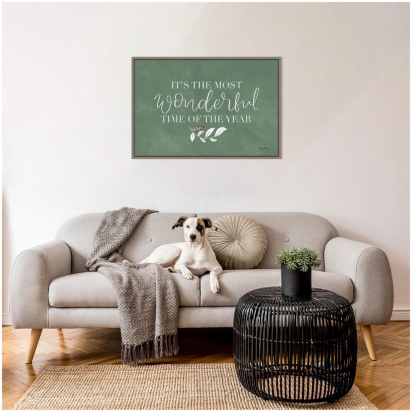 Green Christmas IV Framed Canvas Wall Art Print