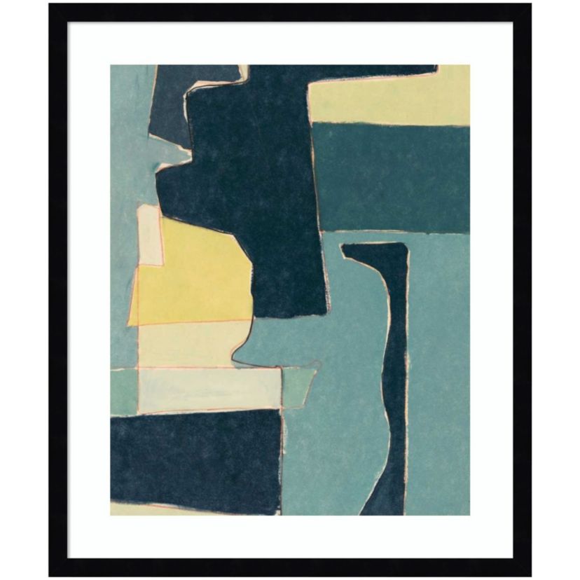 Blue Note II by Rob Delamater Wood Framed Wall Art Print