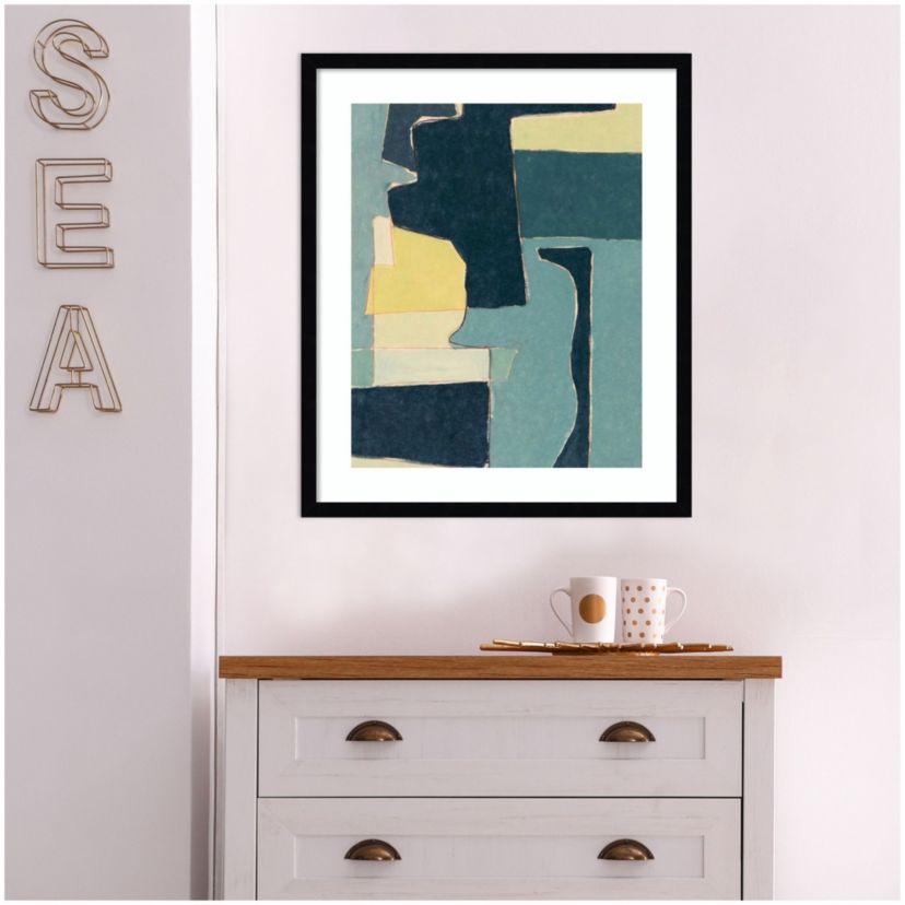 Blue Note II by Rob Delamater Wood Framed Wall Art Print