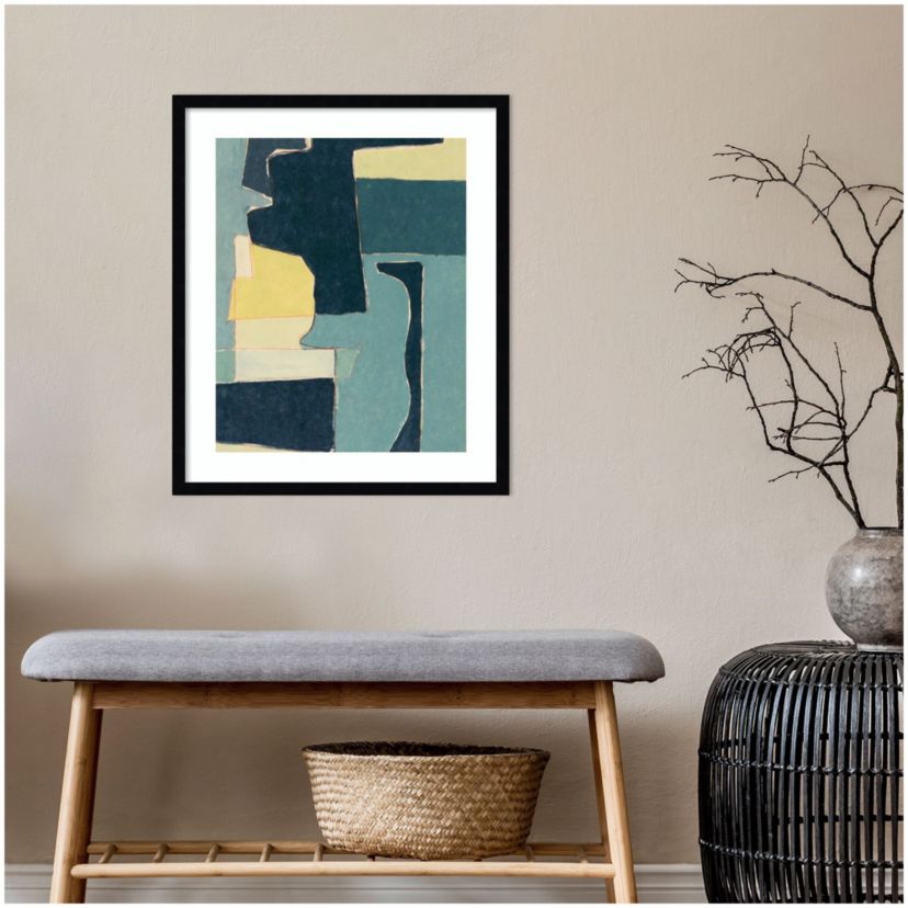 Blue Note II by Rob Delamater Wood Framed Wall Art Print