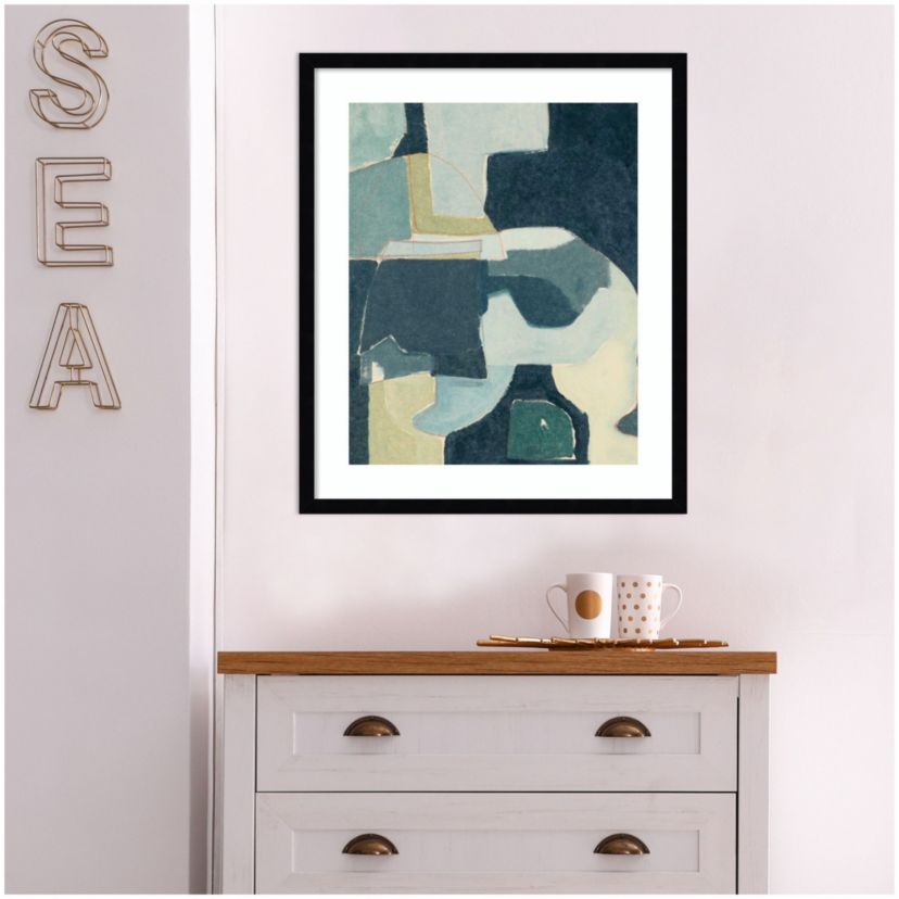 Blue Note III by Rob Delamater Wood Framed Wall Art Print