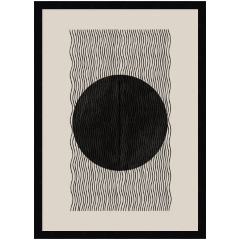 Black and Beige 2 by The MIUUS STUDIO Wood Framed Wall Art Print