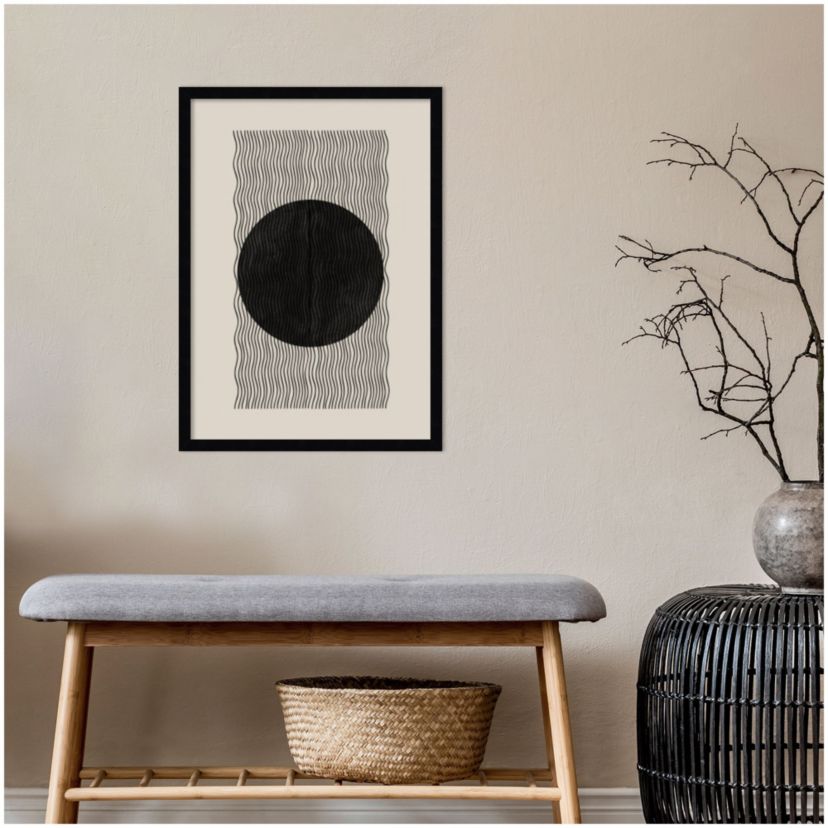 Black and Beige 2 by The MIUUS STUDIO Wood Framed Wall Art Print