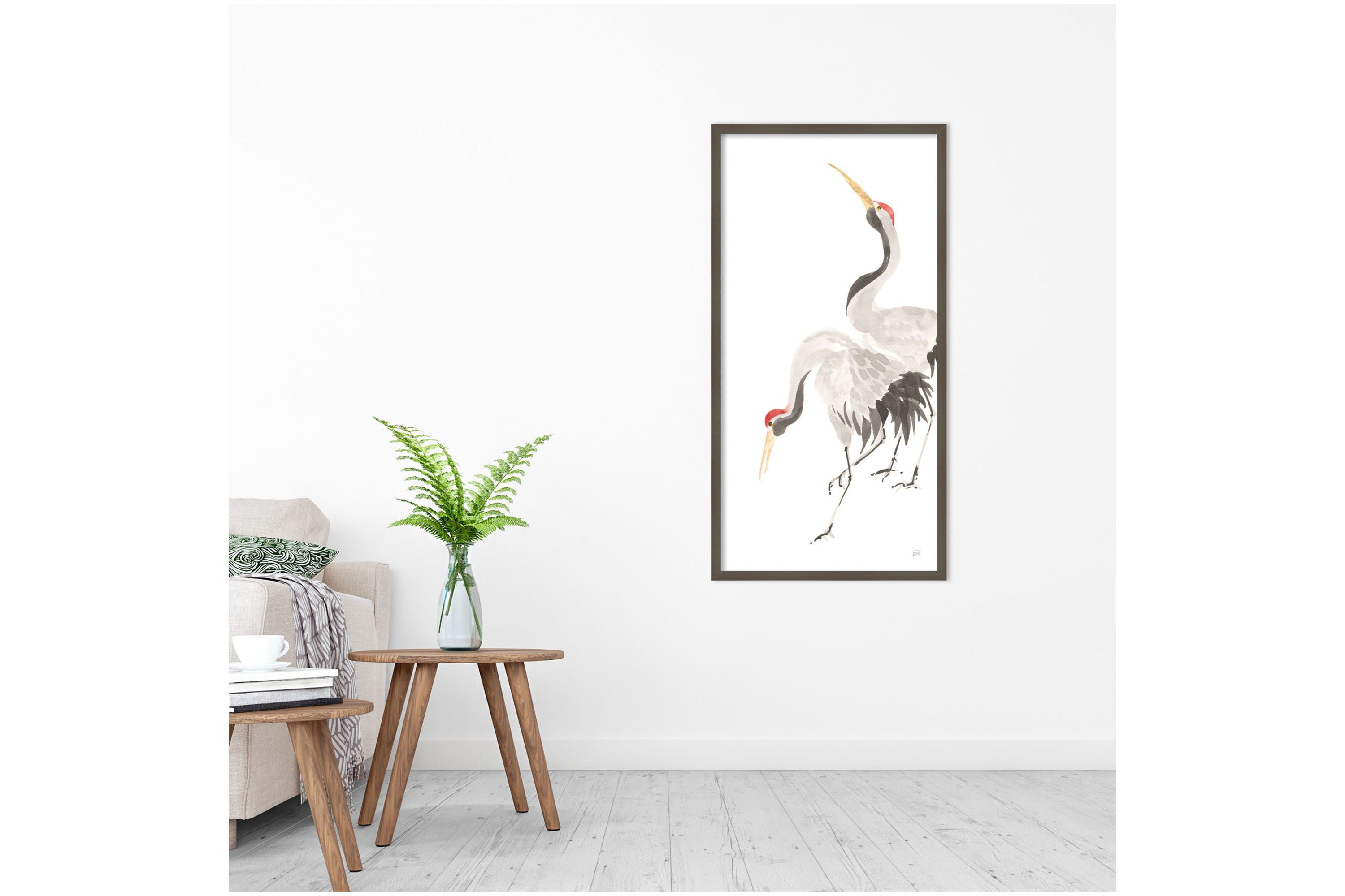 Scroll Crane IV by Chris Paschke Wood Framed Wall Art Print