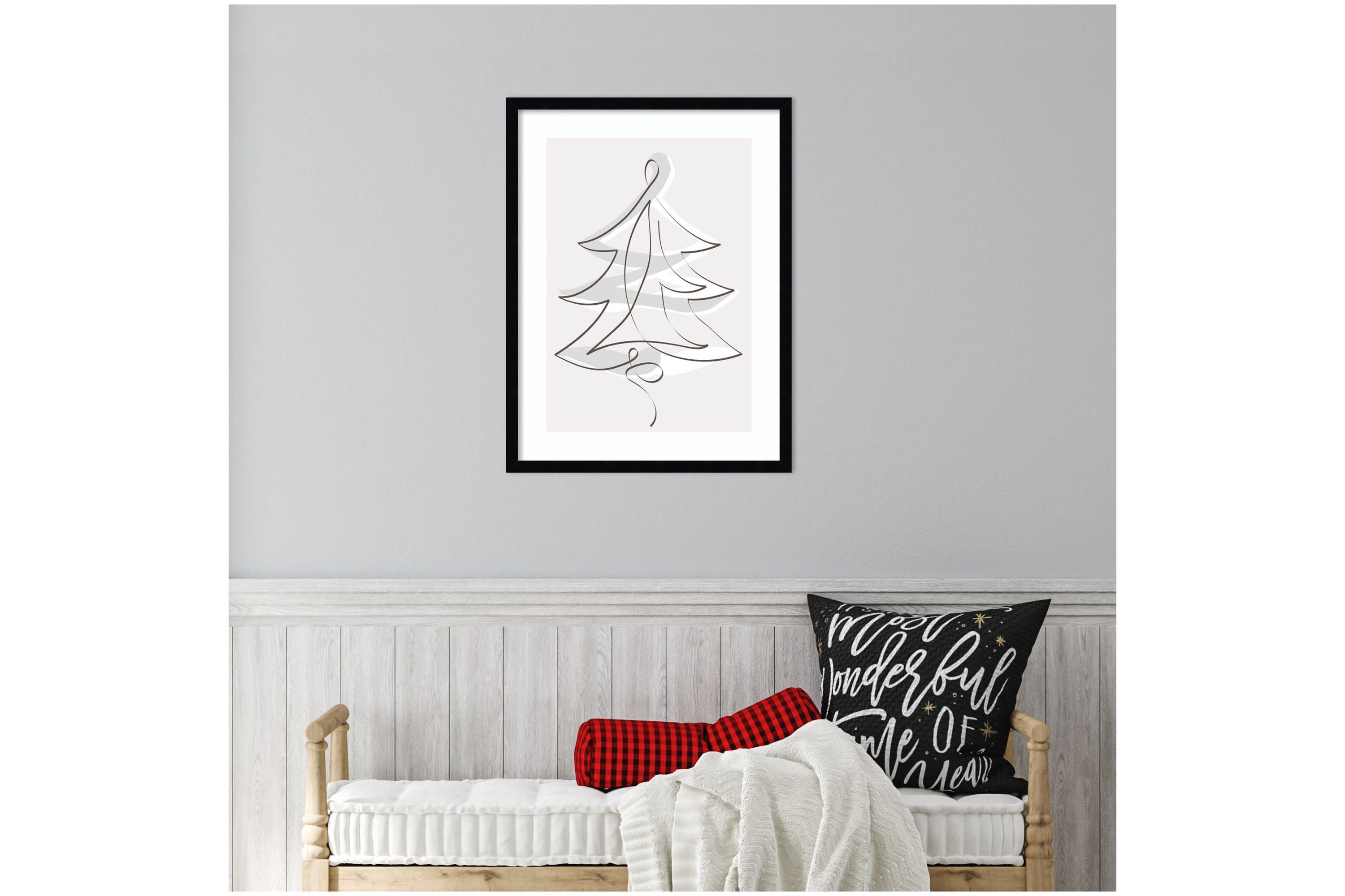 Merry Christmas 2 by Design Fabrikken Wood Framed Wall Art Print