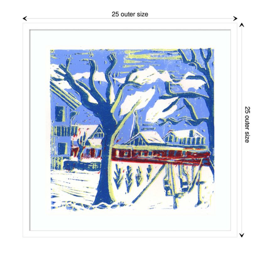 Mayrhofen Trees with Snow by Charlotte Orr Wood Framed Wall Art Print
