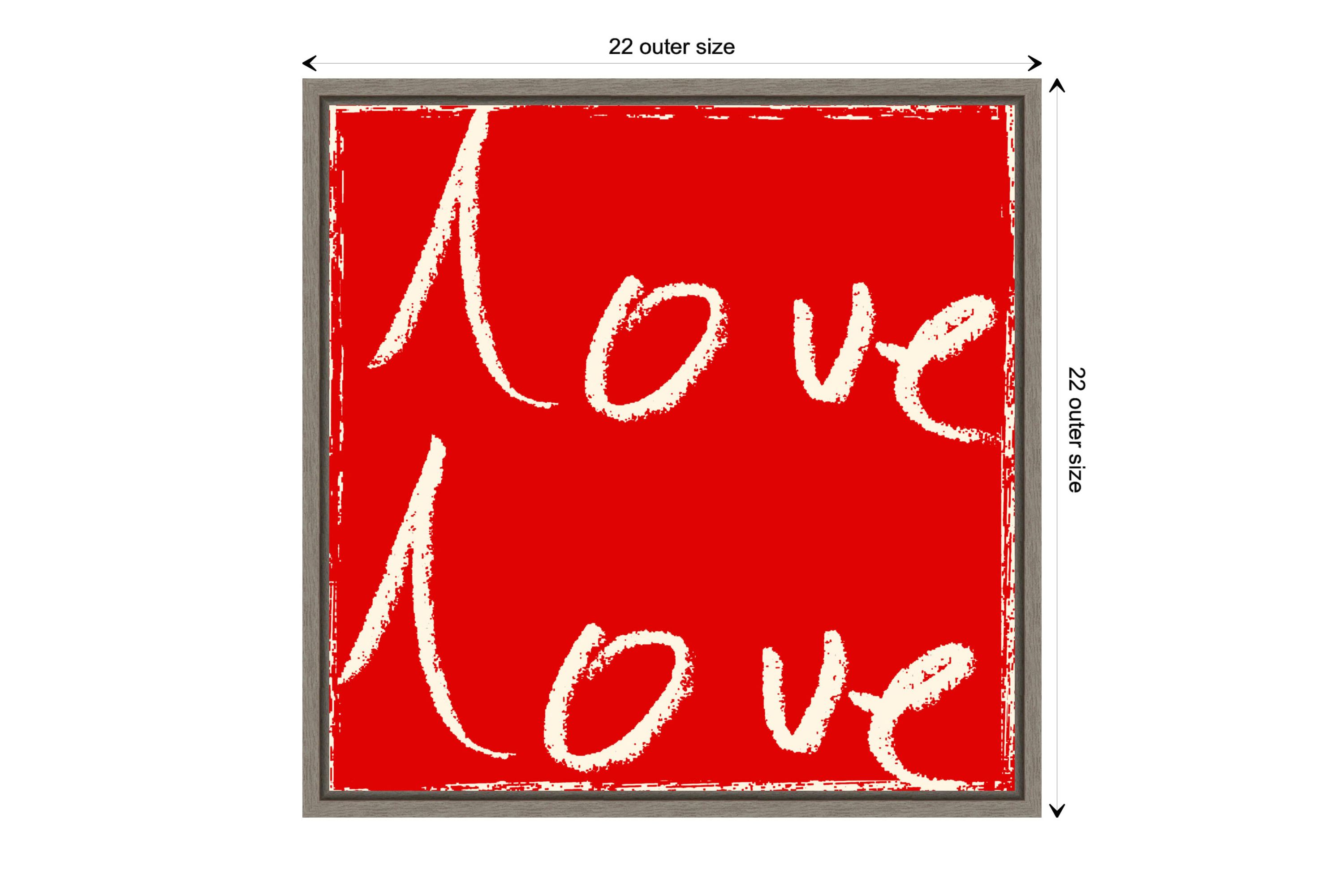 Love Love Framed Canvas Wall Art Print