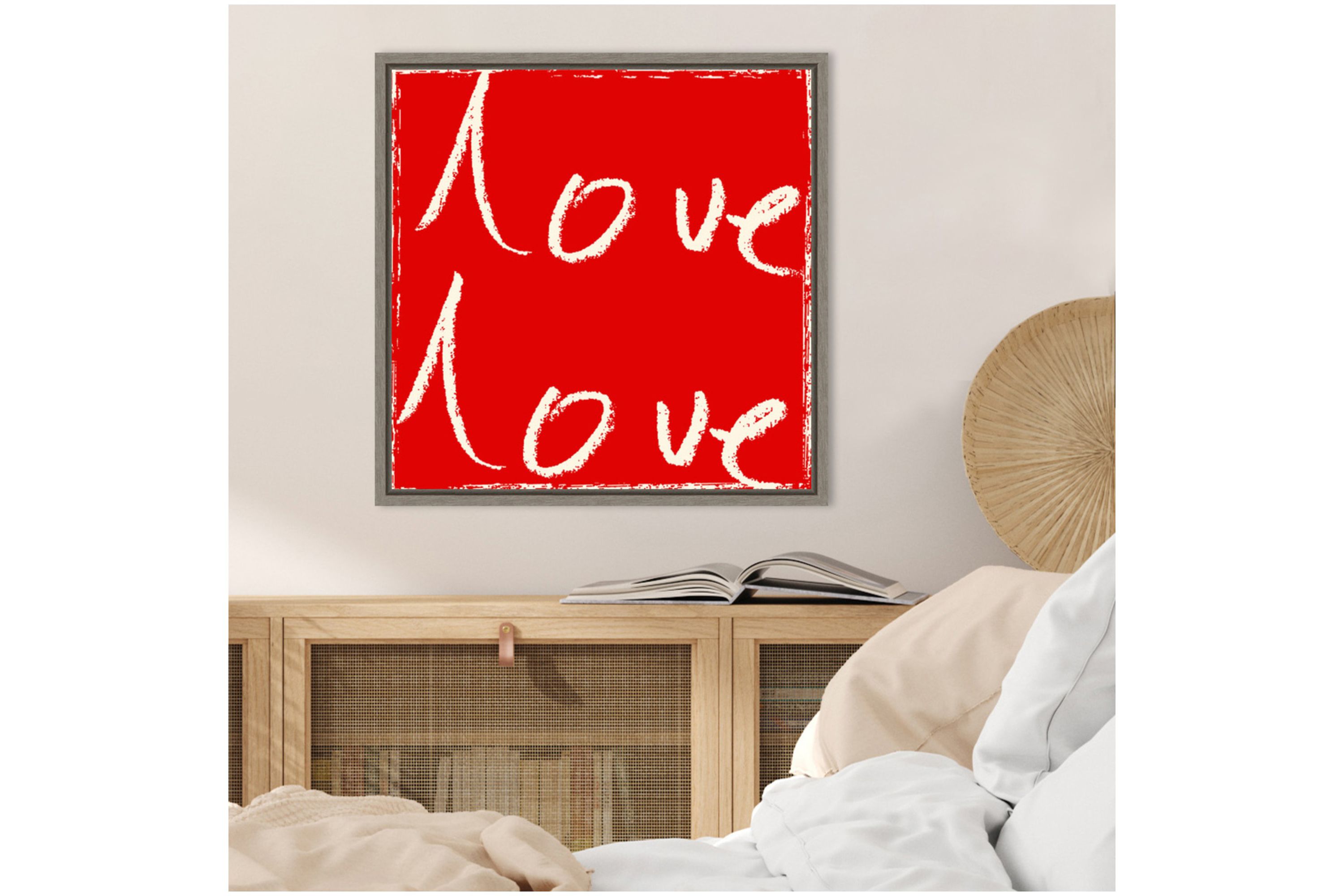 Love Love Framed Canvas Wall Art Print