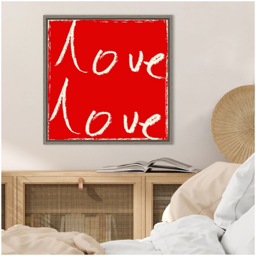 Love Love Framed Canvas Wall Art Print
