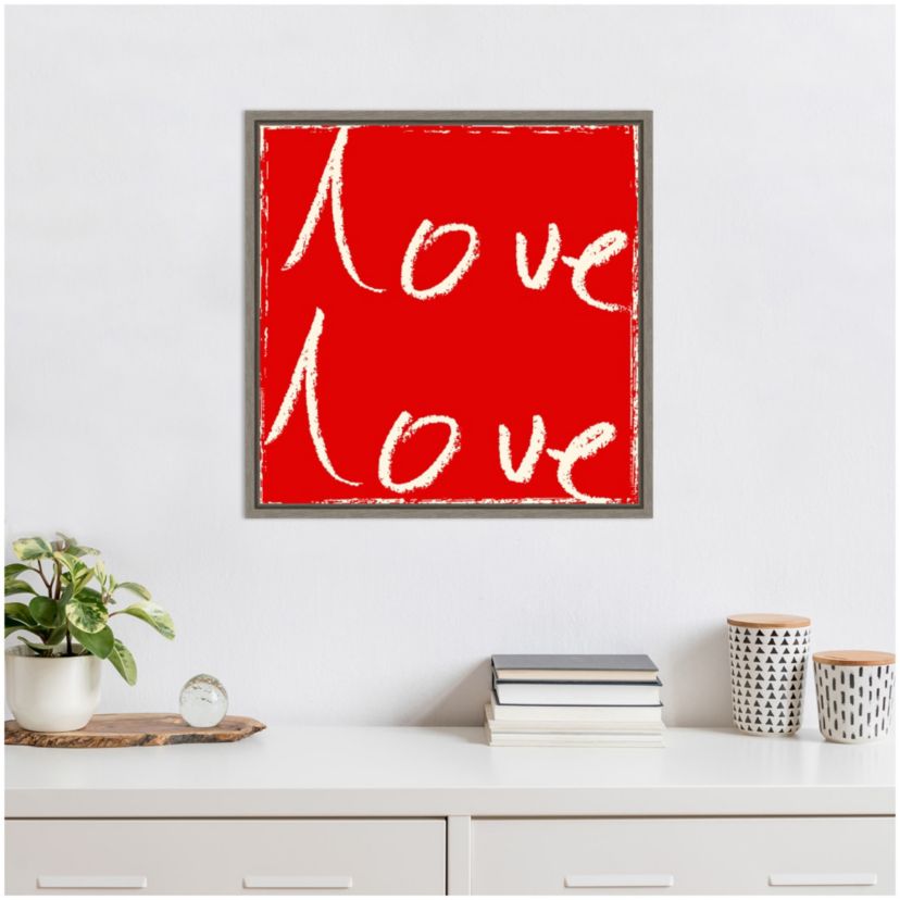 Love Love Framed Canvas Wall Art Print