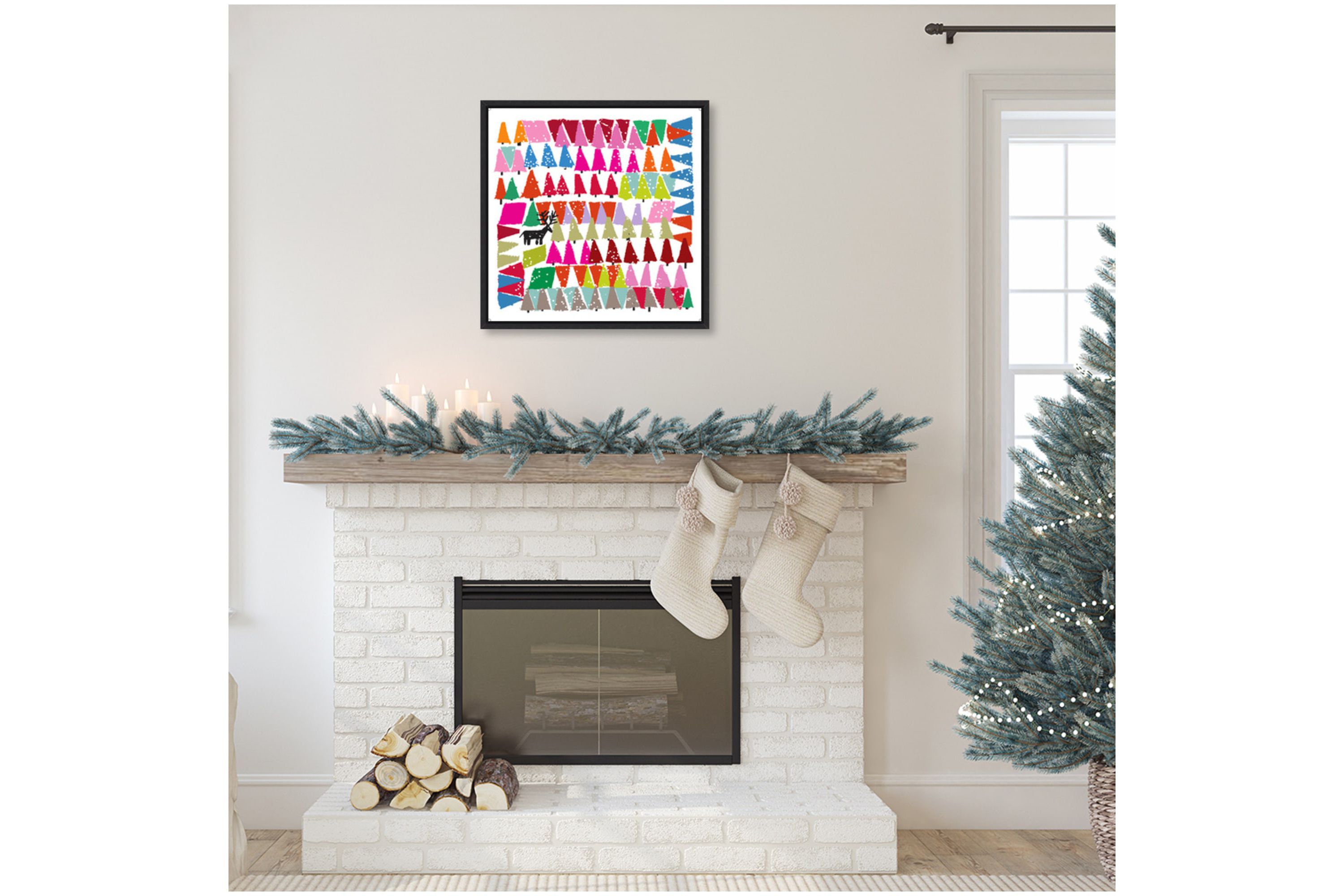 Winter Trees Framed Canvas Wall Art Print