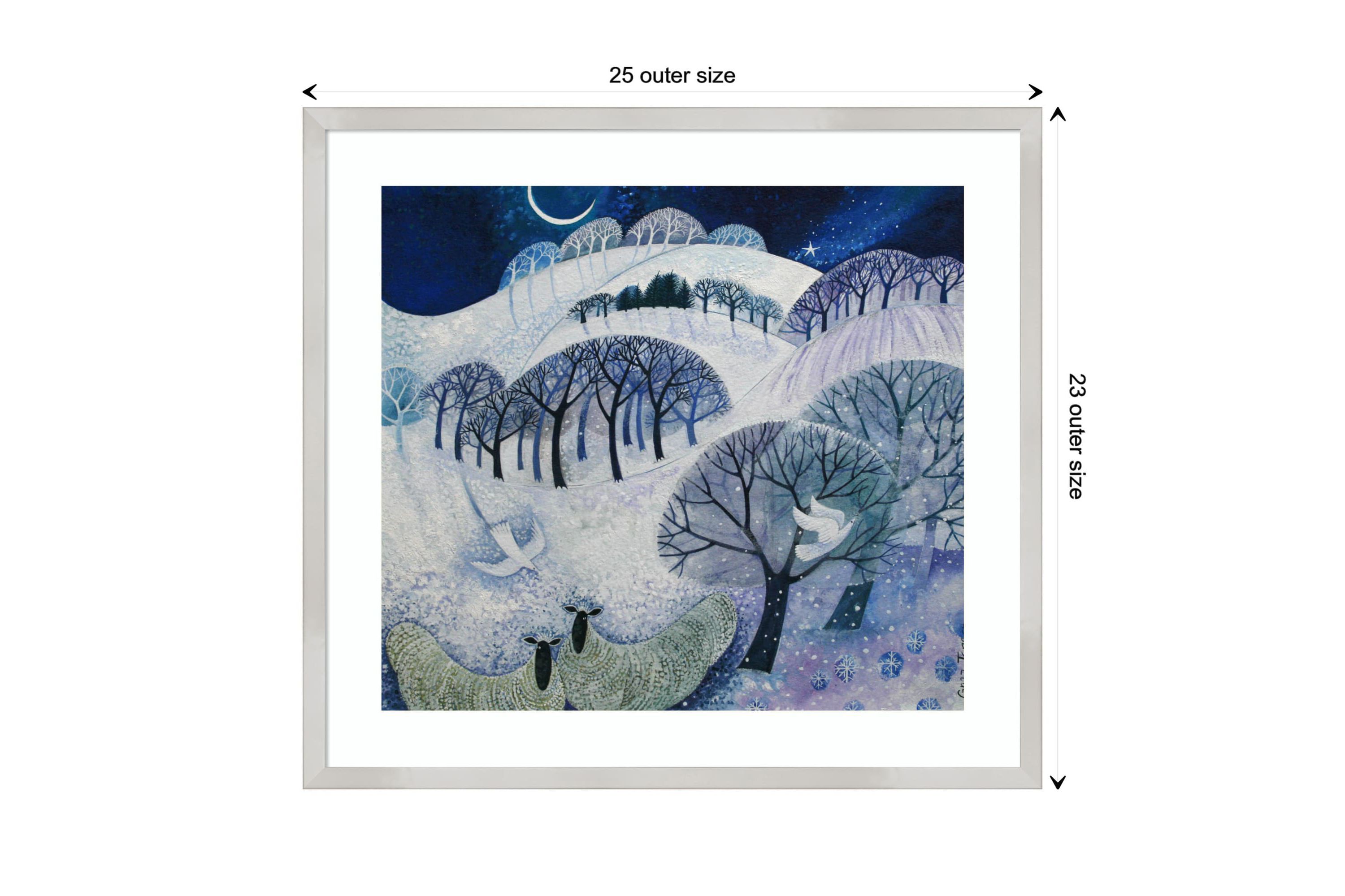 Snowy Night by Lisa Graa Jensen Wood Framed Wall Art Print