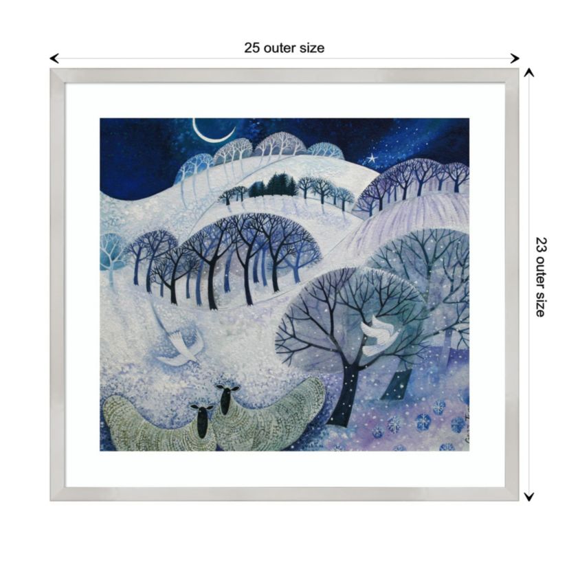 Snowy Night by Lisa Graa Jensen Wood Framed Wall Art Print