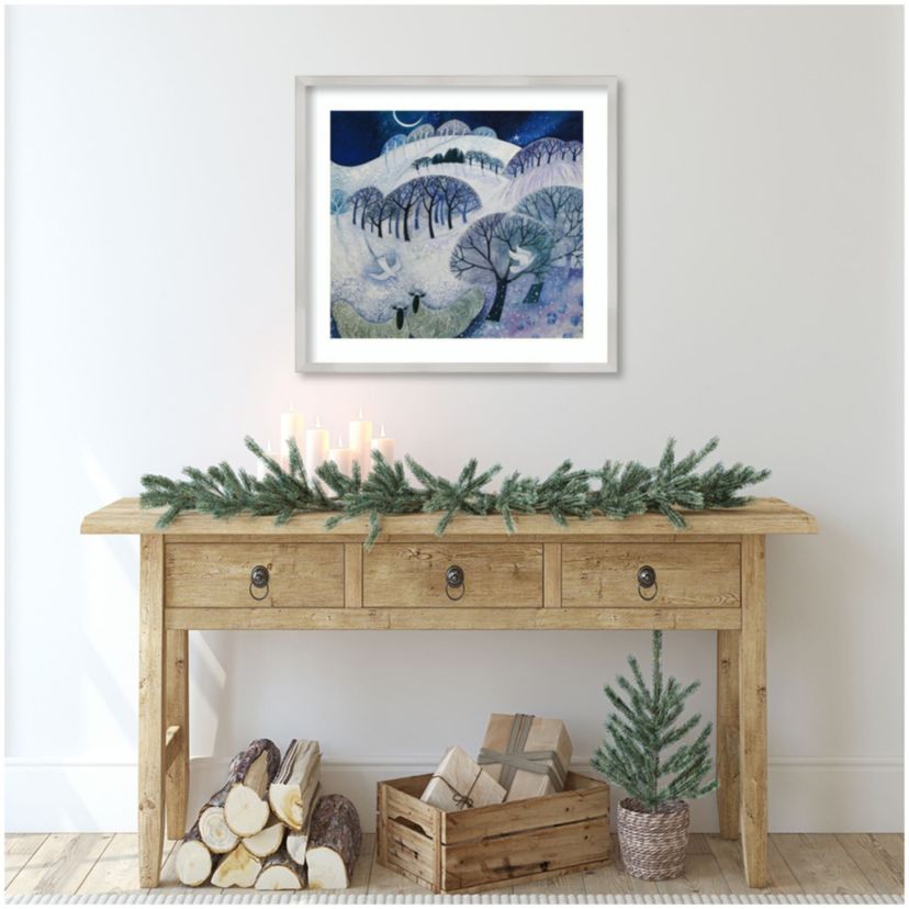 Snowy Night by Lisa Graa Jensen Wood Framed Wall Art Print