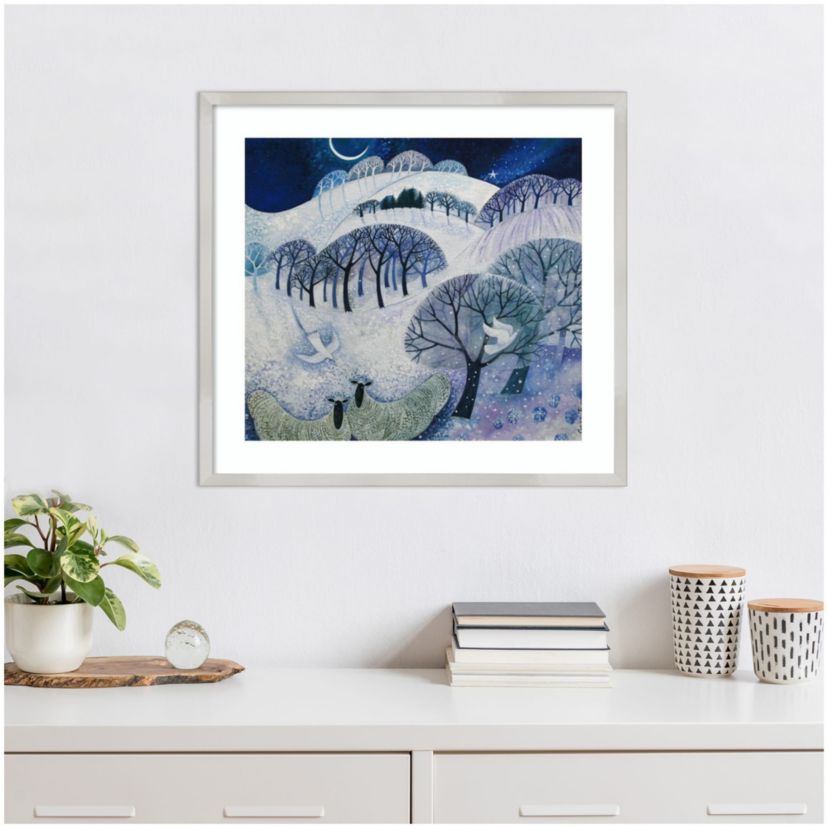 Snowy Night by Lisa Graa Jensen Wood Framed Wall Art Print