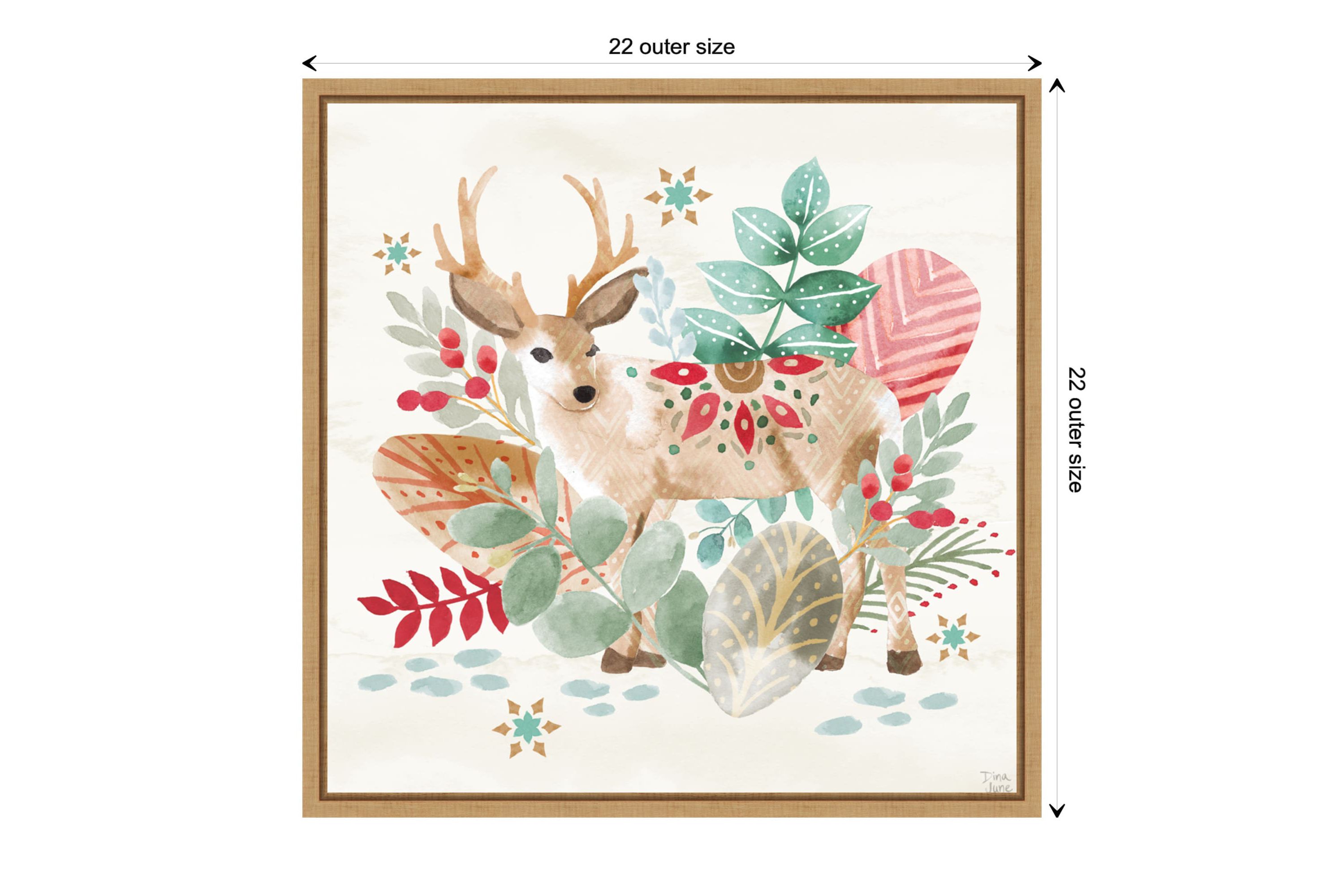 Snowy Critters III Framed Canvas Wall Art Print