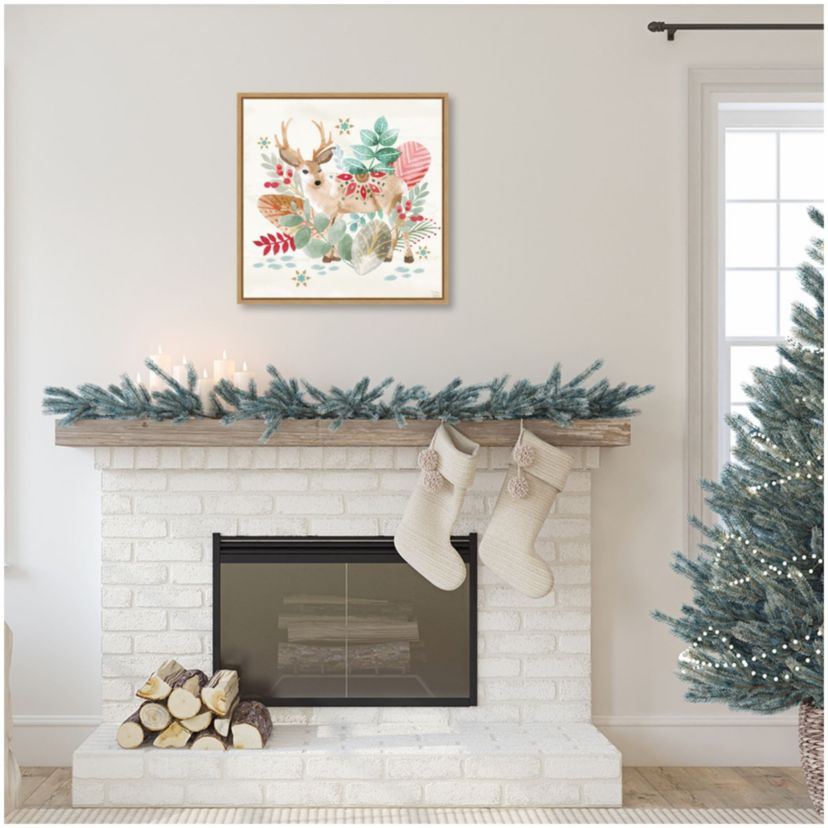 Snowy Critters III Framed Canvas Wall Art Print