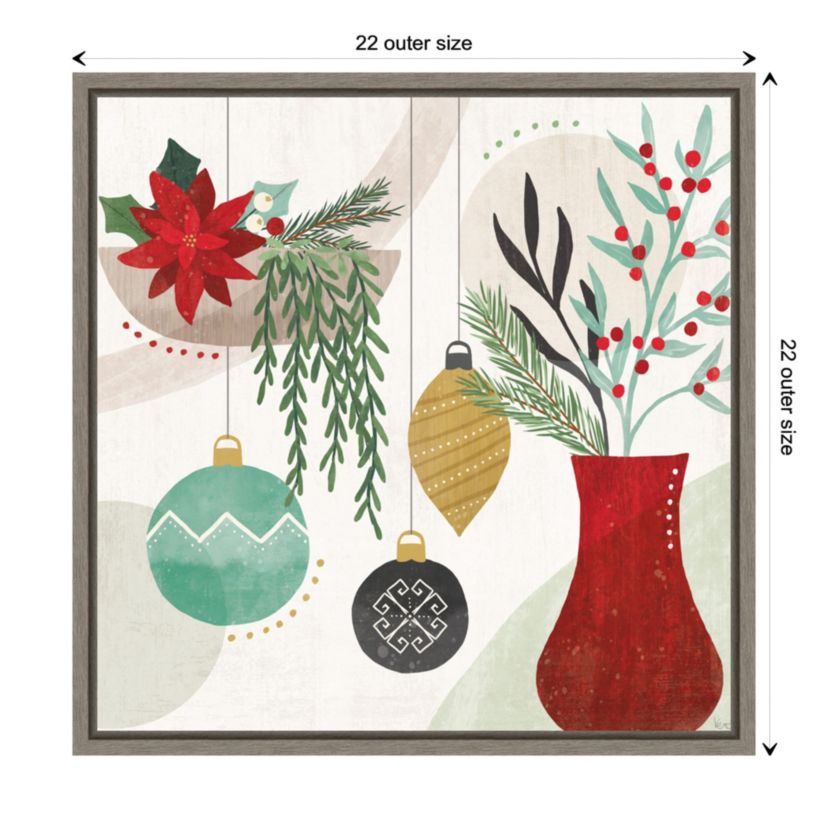 Deco Holiday III Framed Canvas Wall Art Print