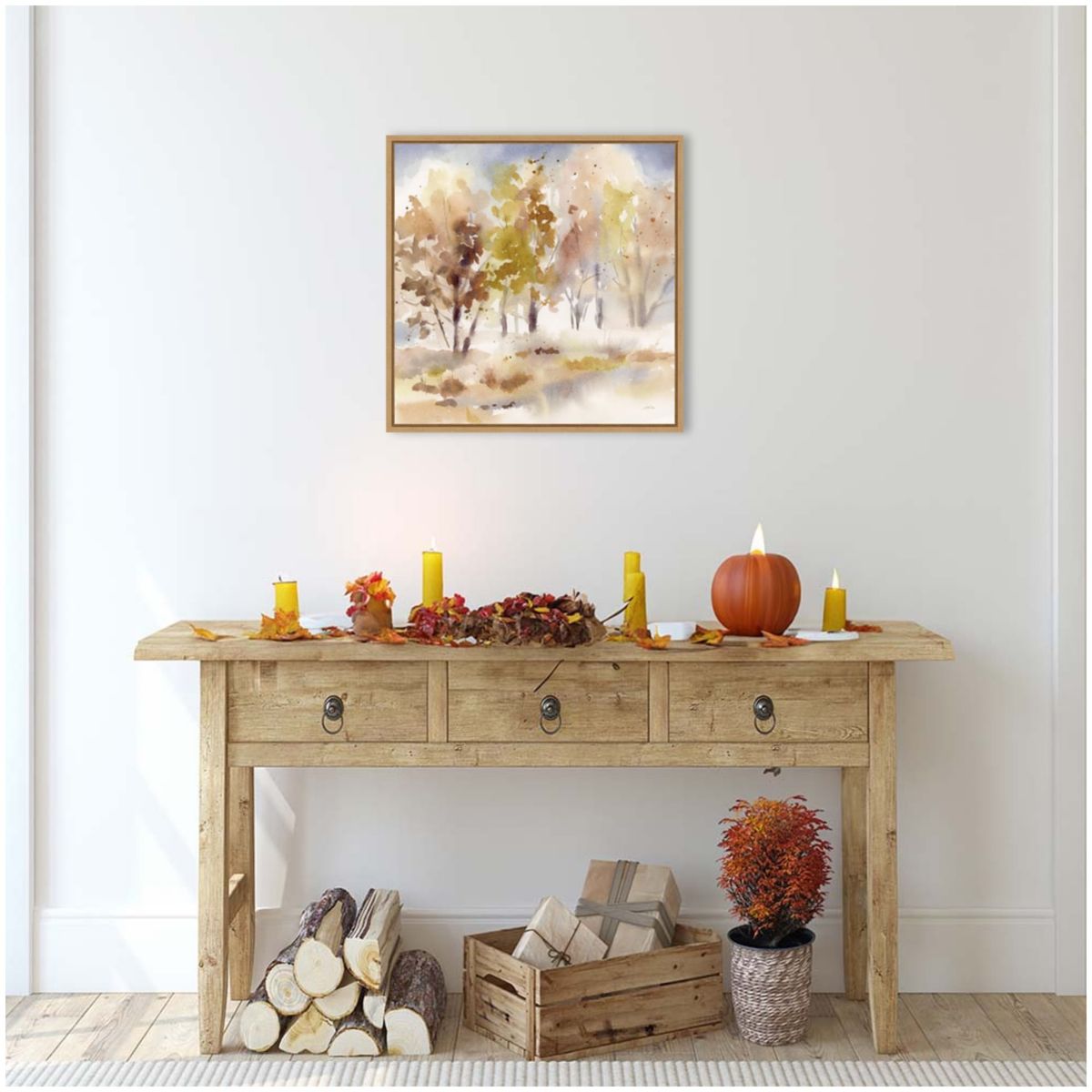 Autumn Grove Framed Canvas Wall Art Print