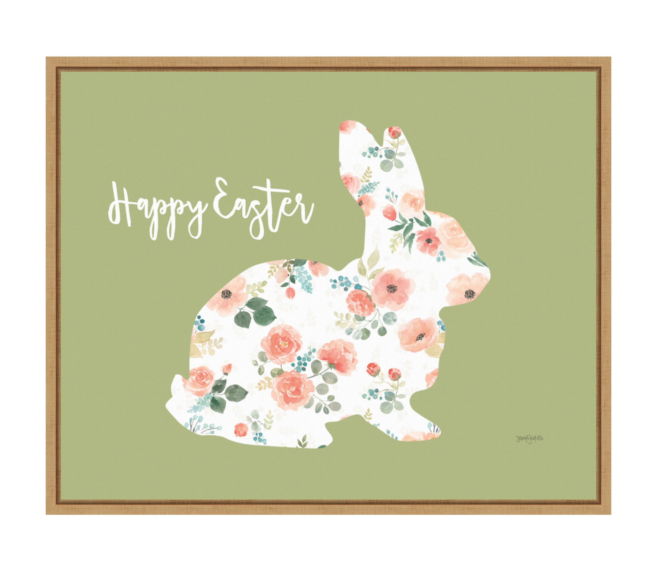 Blooming Delight Bunny II Framed Canvas Wall Art Print