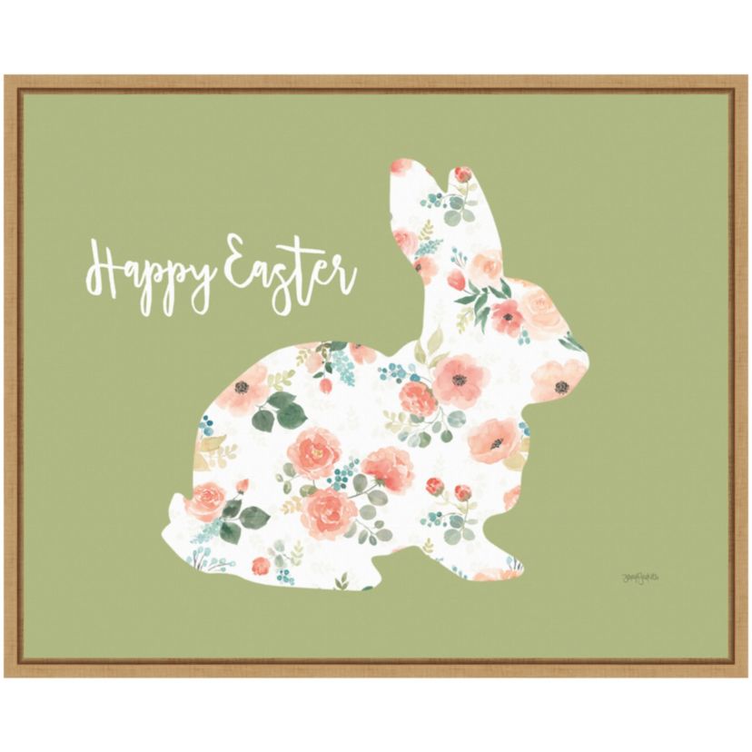 Blooming Delight Bunny II Framed Canvas Wall Art Print