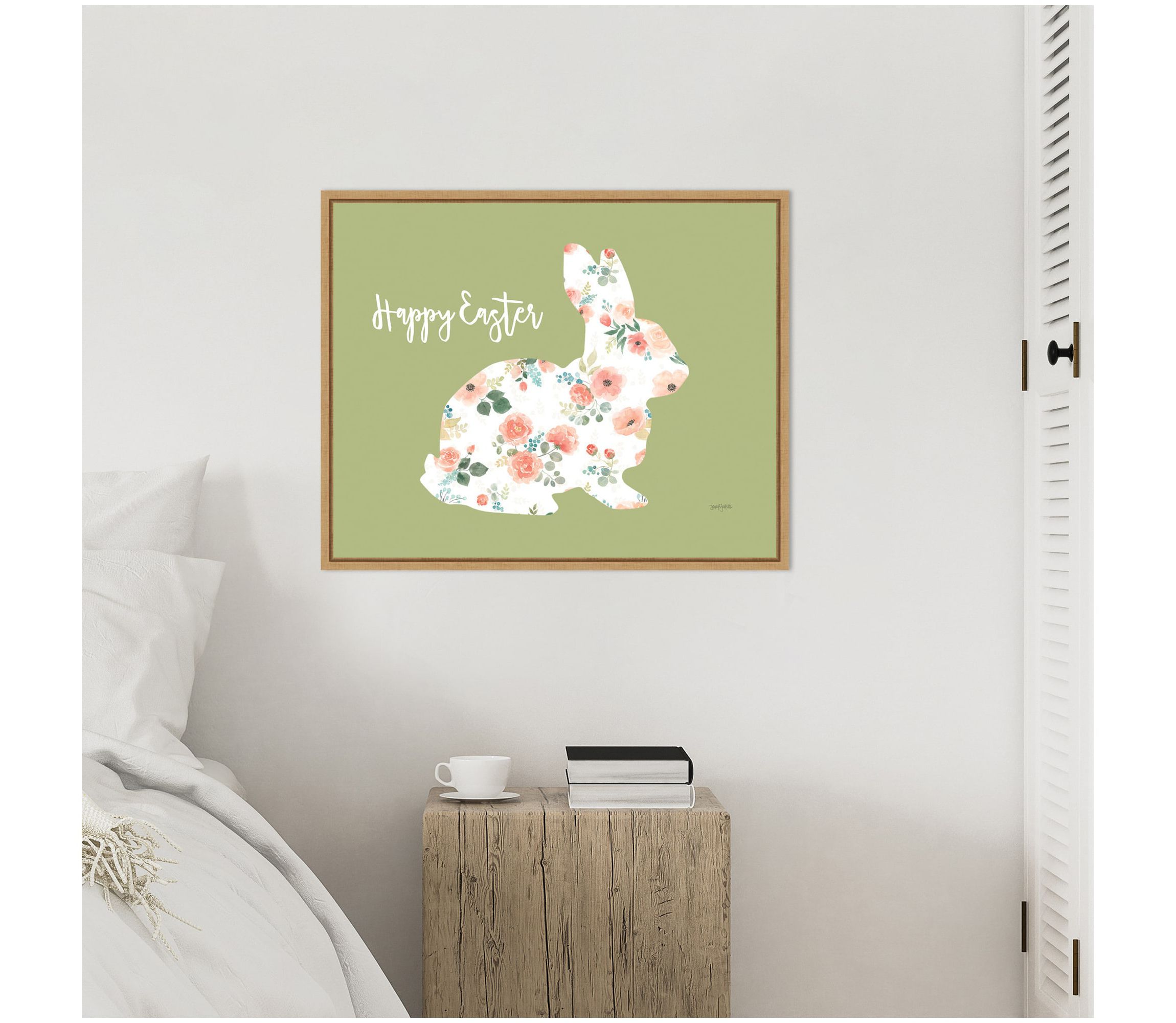Blooming Delight Bunny II Framed Canvas Wall Art Print