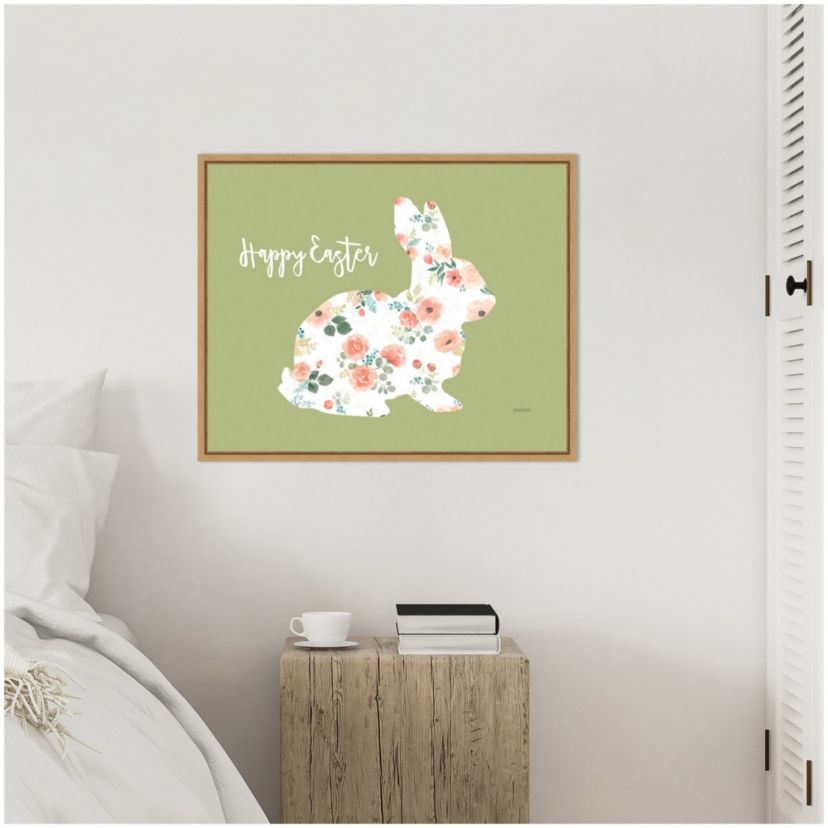 Blooming Delight Bunny II Framed Canvas Wall Art Print
