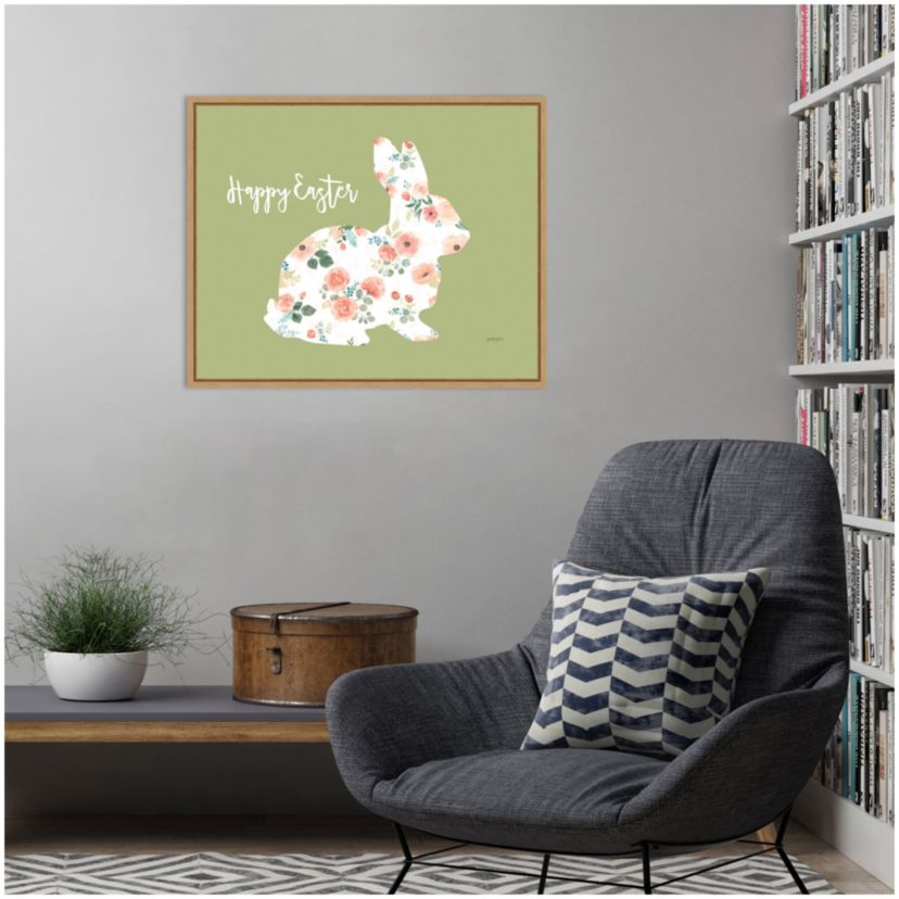 Blooming Delight Bunny II Framed Canvas Wall Art Print