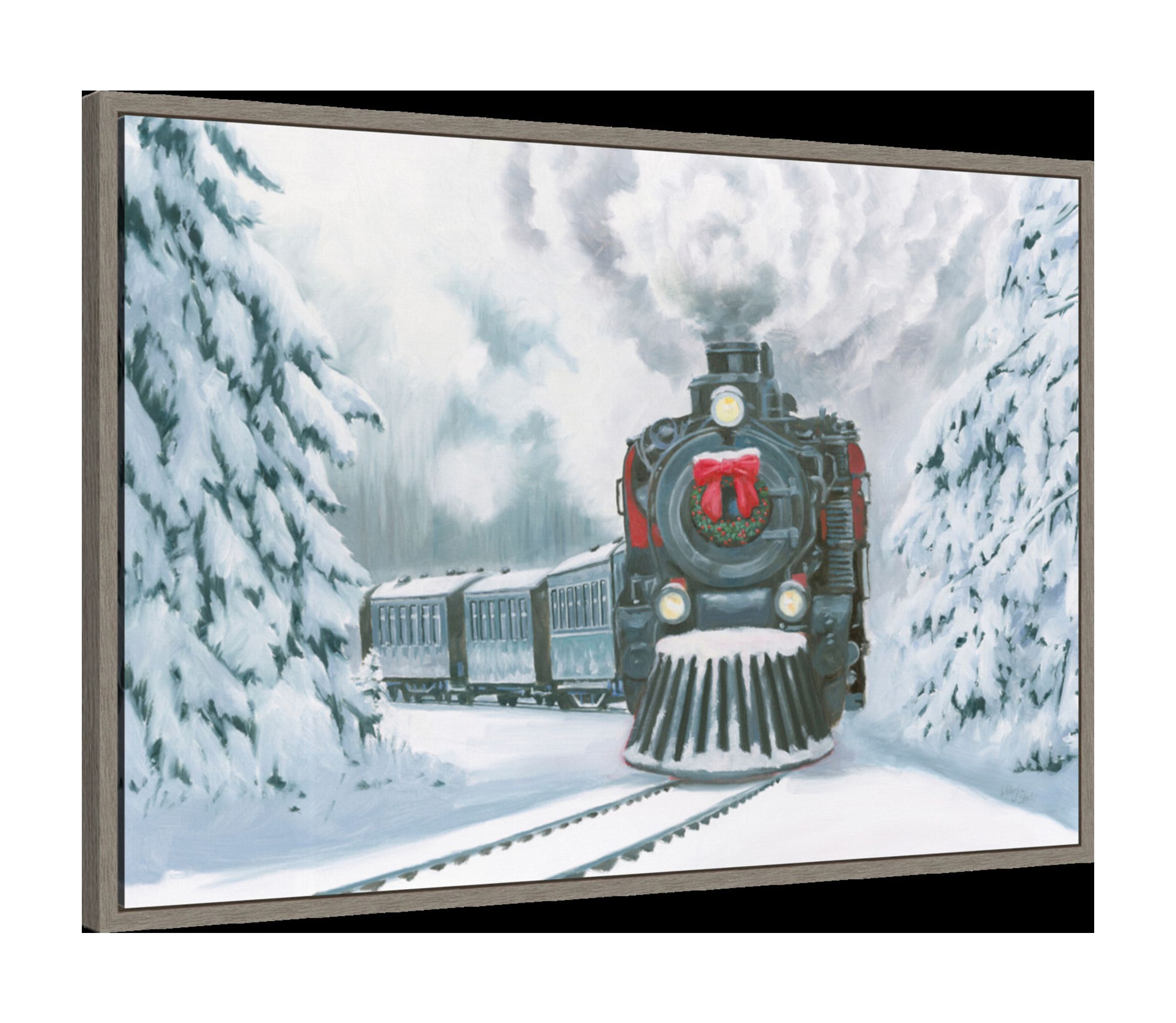 Christmas Train Framed Canvas Wall Art Print