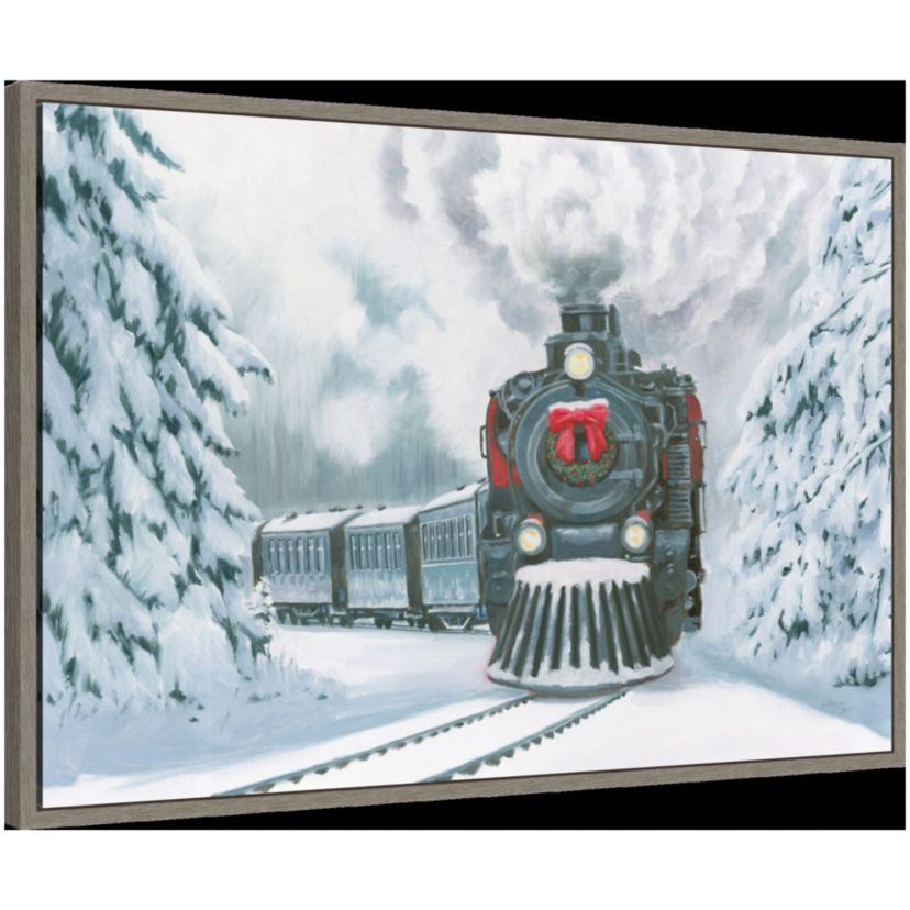 Christmas Train Framed Canvas Wall Art Print