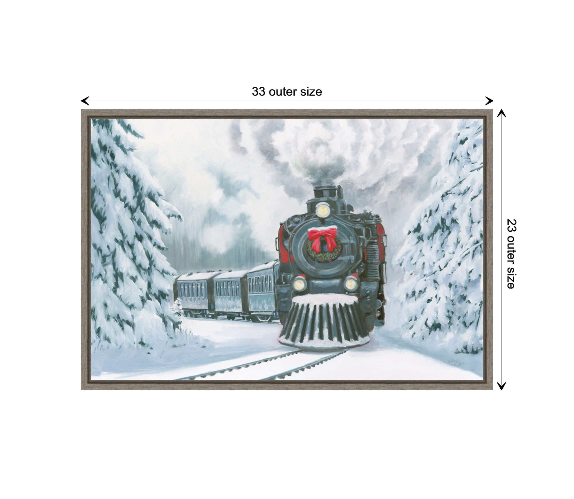 Christmas Train Framed Canvas Wall Art Print