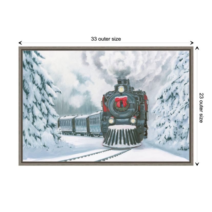 Christmas Train Framed Canvas Wall Art Print