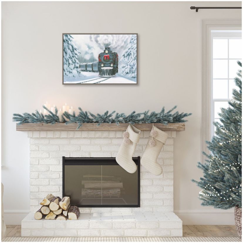 Christmas Train Framed Canvas Wall Art Print