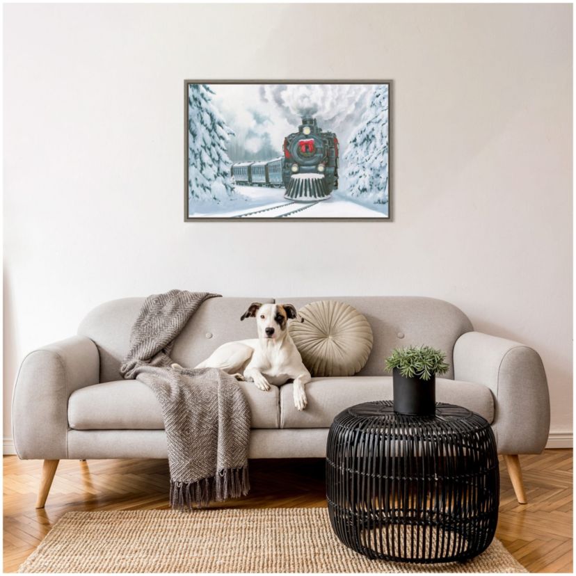 Christmas Train Framed Canvas Wall Art Print