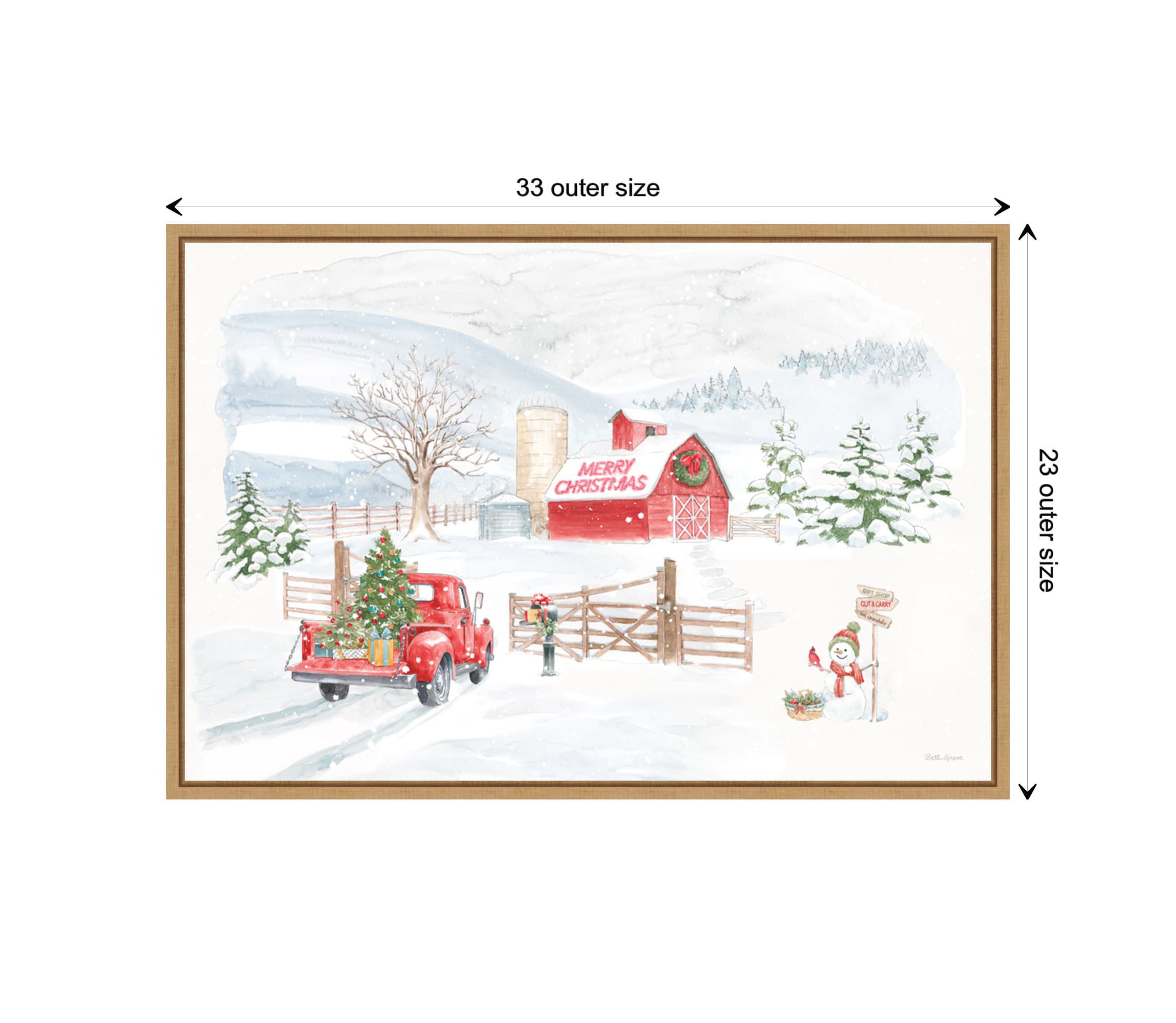 Home For The Holidays I Snowman Framed Canvas Wall Art Print