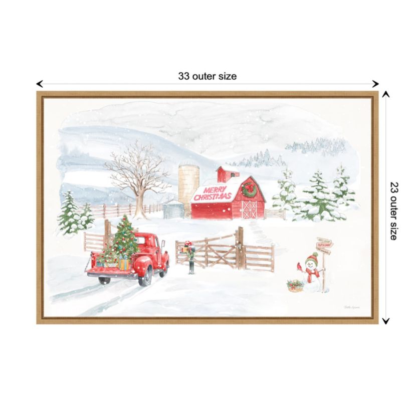 Home For The Holidays I Snowman Framed Canvas Wall Art Print