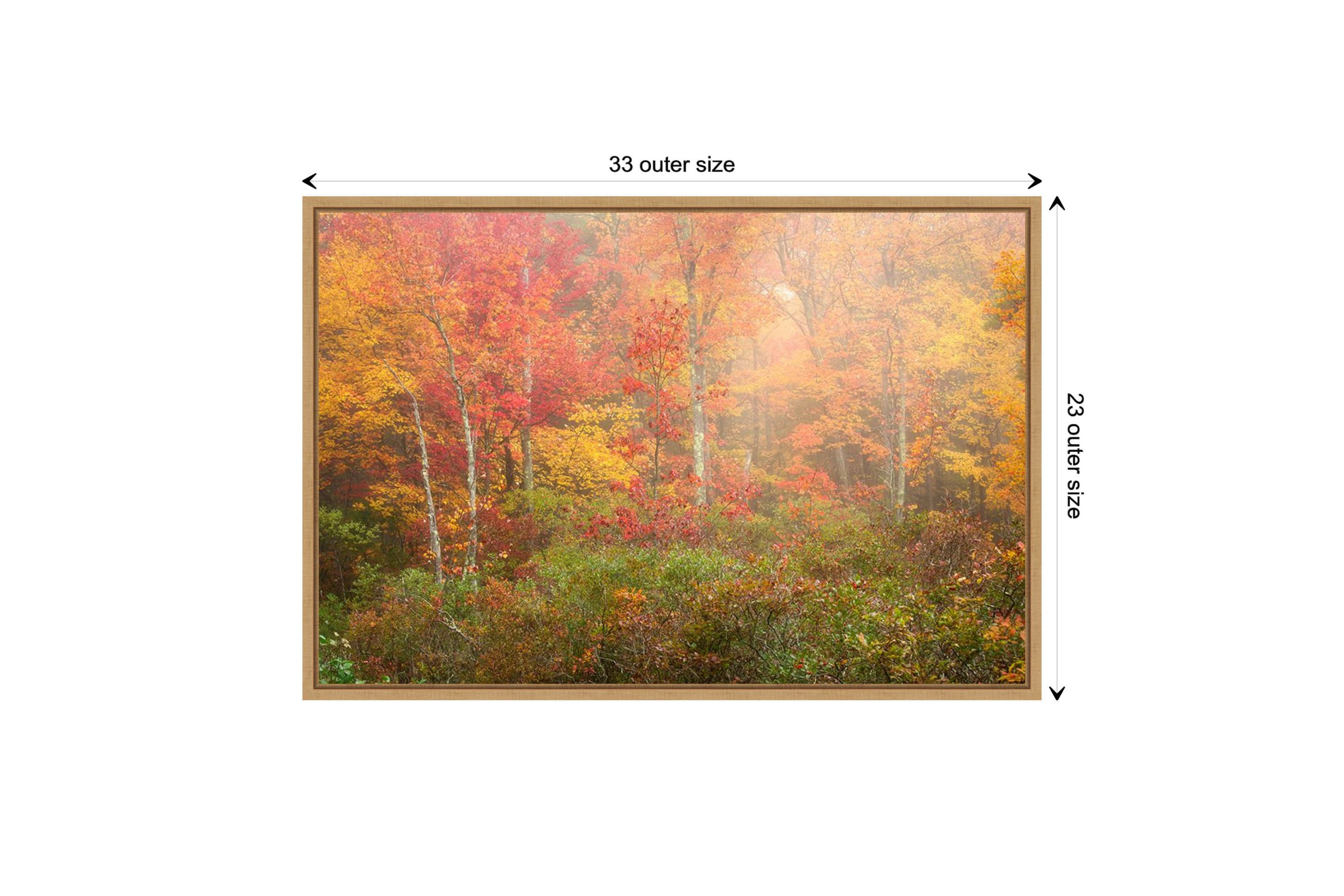 Soft Fall Forest Pallet Framed Canvas Wall Art Print