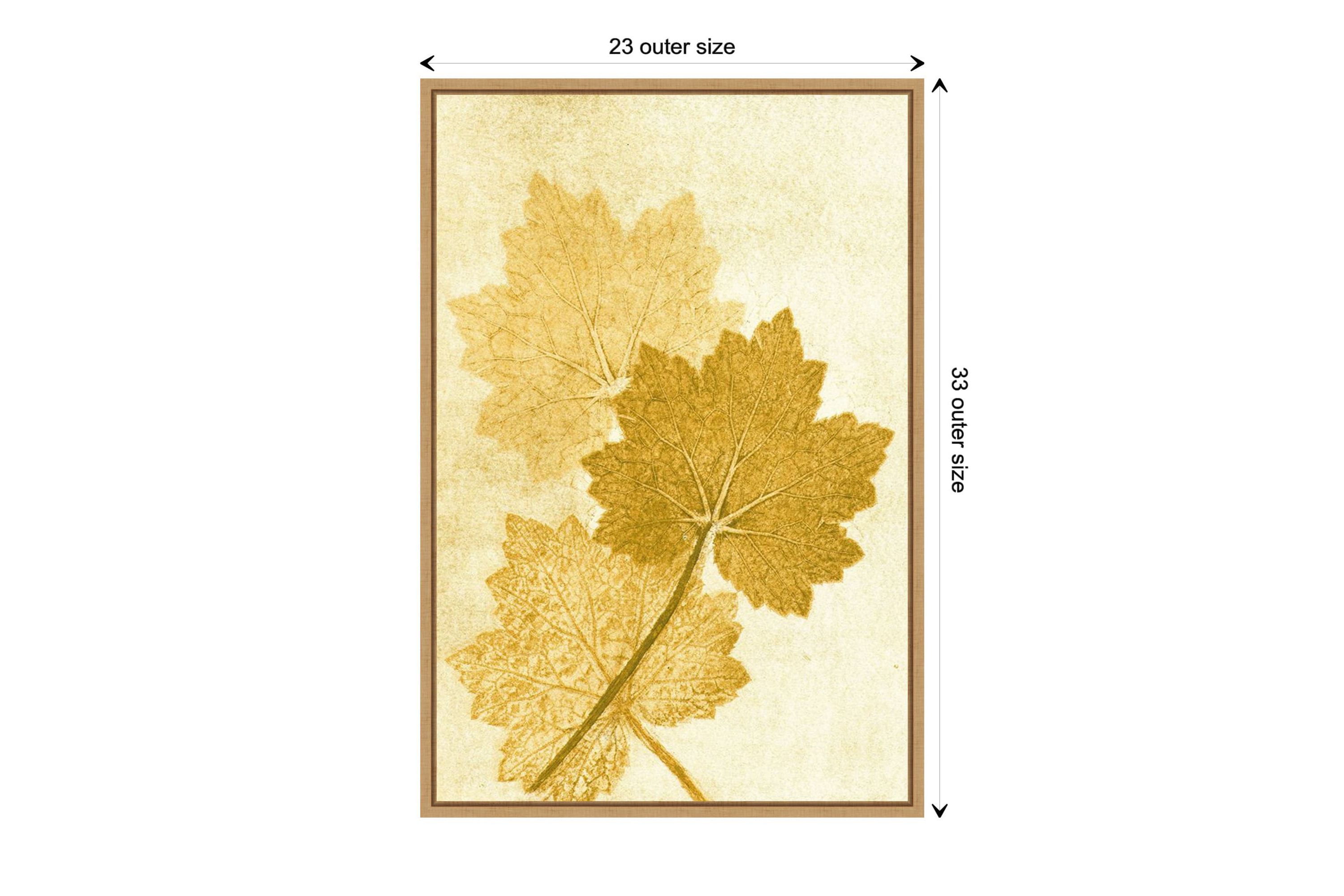 Amber Leaves Framed Canvas Wall Art Print
