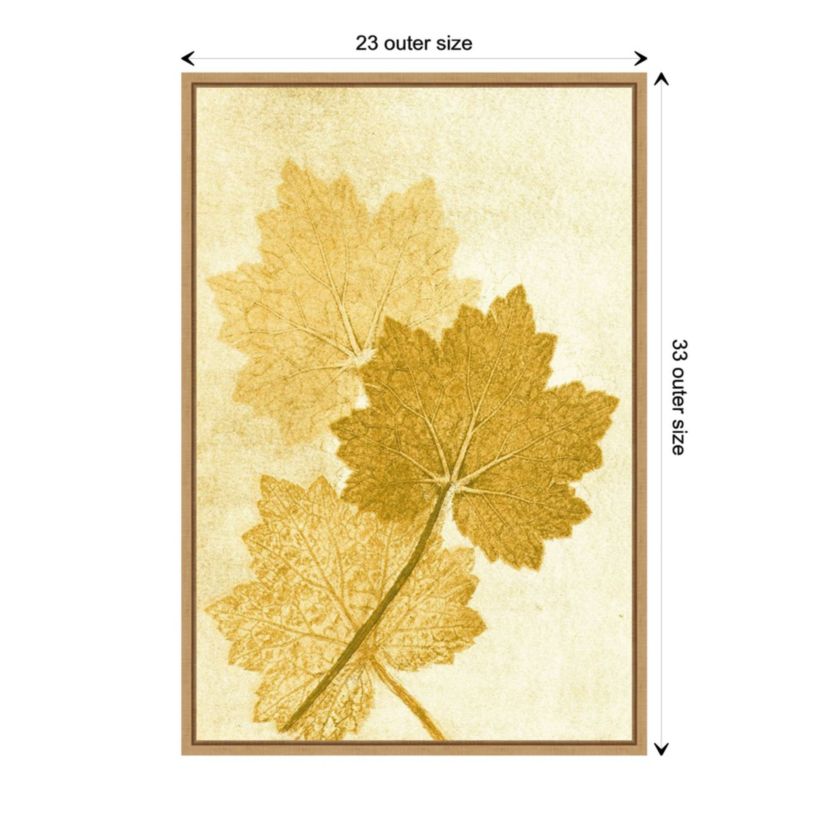 Amber Leaves Framed Canvas Wall Art Print